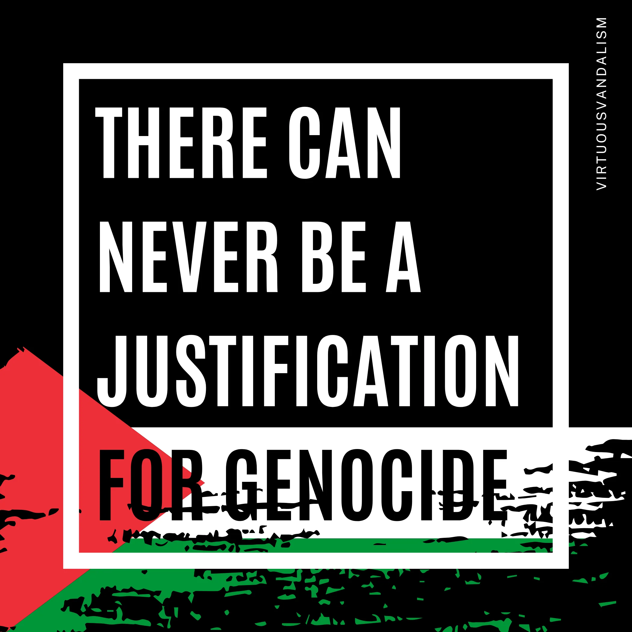 Virtuous Vandalism “There Can Never Be a Justification for Genocide” Sticky Notes 3" x 3" Pack of 50 | Combat and Cover Offensive Public Messages with Adhesive Protest Notes - Image 3