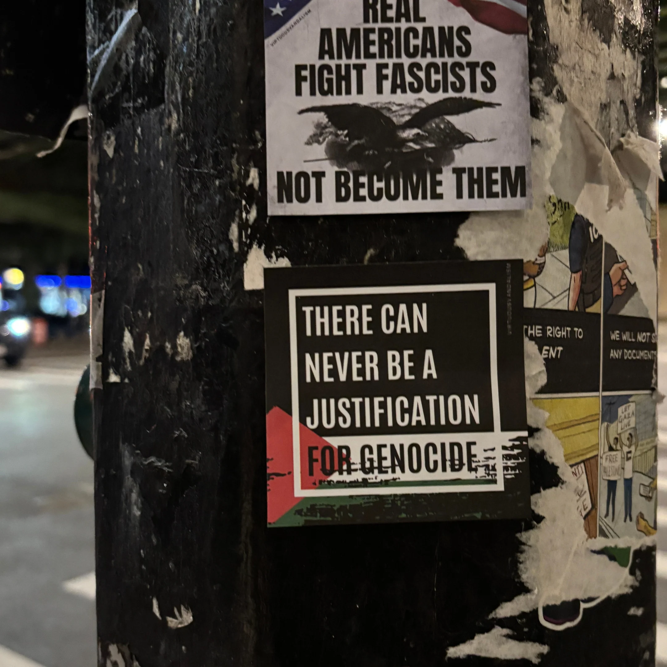 Virtuous Vandalism “There Can Never Be a Justification for Genocide” Sticky Notes 3" x 3" Pack of 50 | Combat and Cover Offensive Public Messages with Adhesive Protest Notes - Image 4