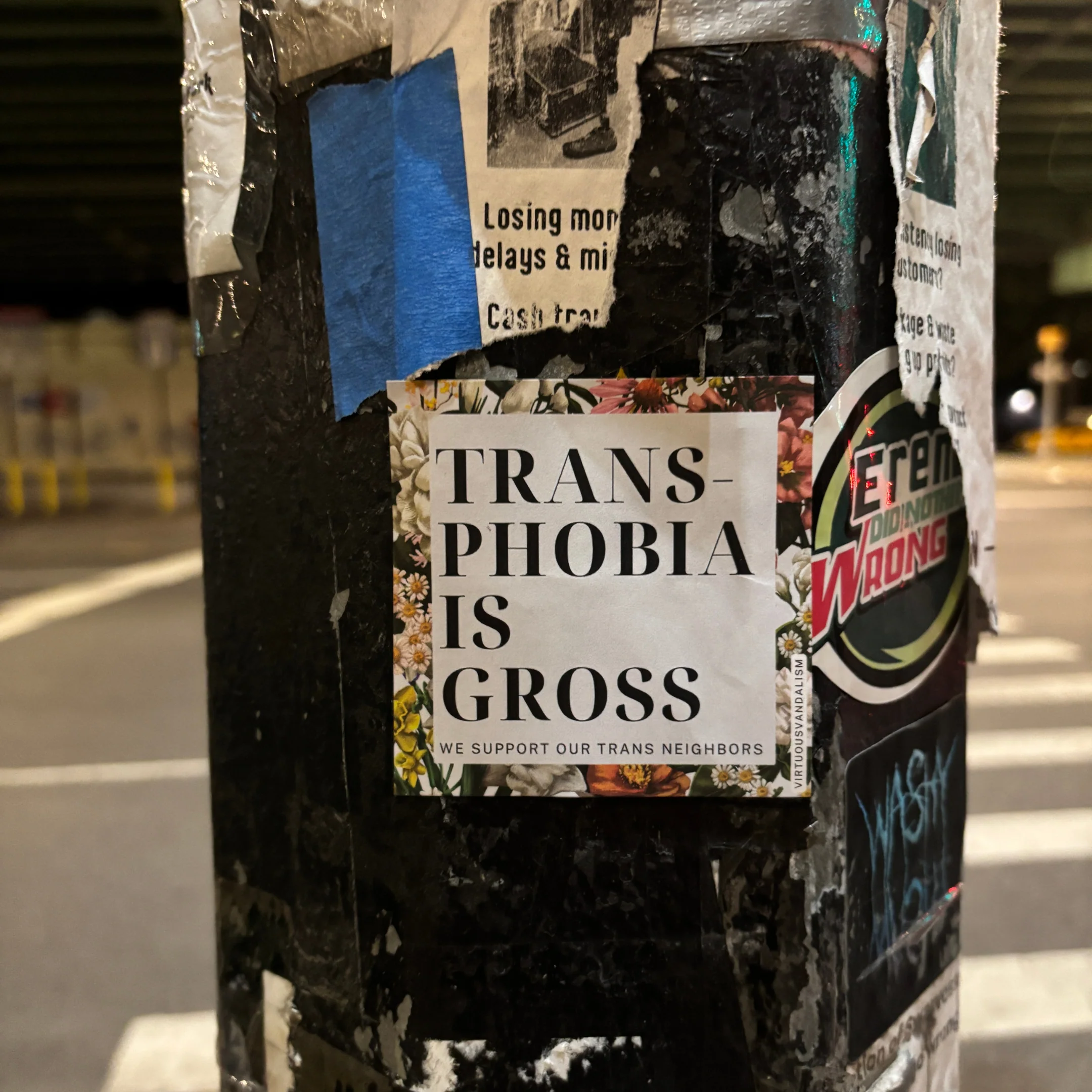 Virtuous Vandalism “Transphobia is Gross” Sticky Notes 3" x 3" Pack of 50 | Combat and Cover Offensive Public Messages with Adhesive Protest Notes - Image 9