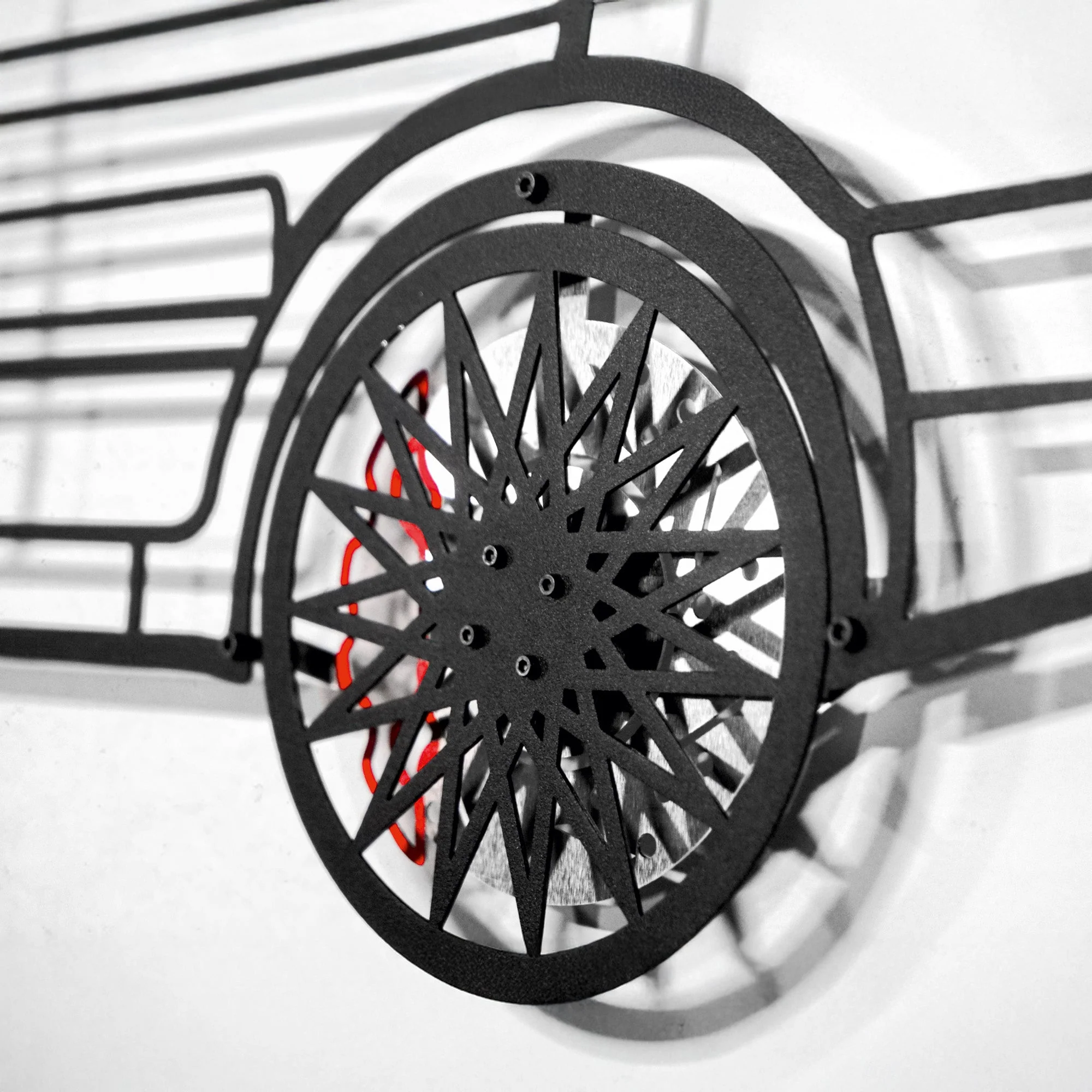 Volkswagen Golf Mk1 Wall Art – Classic Hot Hatch Steel Silhouette with Spinning Wheels-KAFMEKA046 - Image 6