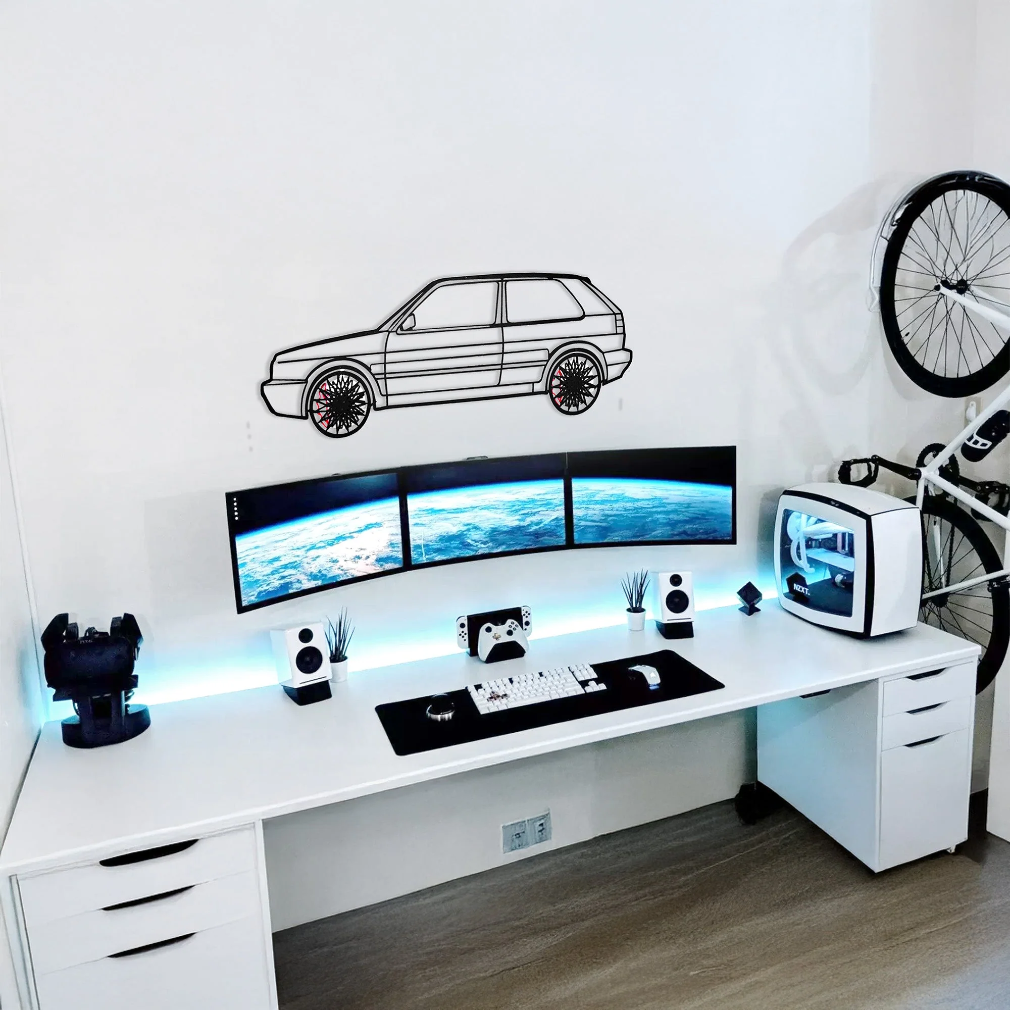 Volkswagen Golf Mk1 Wall Art – Classic Hot Hatch Steel Silhouette with Spinning Wheels-KAFMEKA046 - Image 7