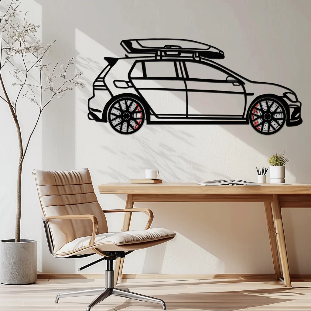 Volkswagen Golf R Spectrum Metal Wall Art – Rotating Wheels Car Silhouette Wall Decor, Unique Gift for Car Lovers-KAFMEKA090 - Image 10