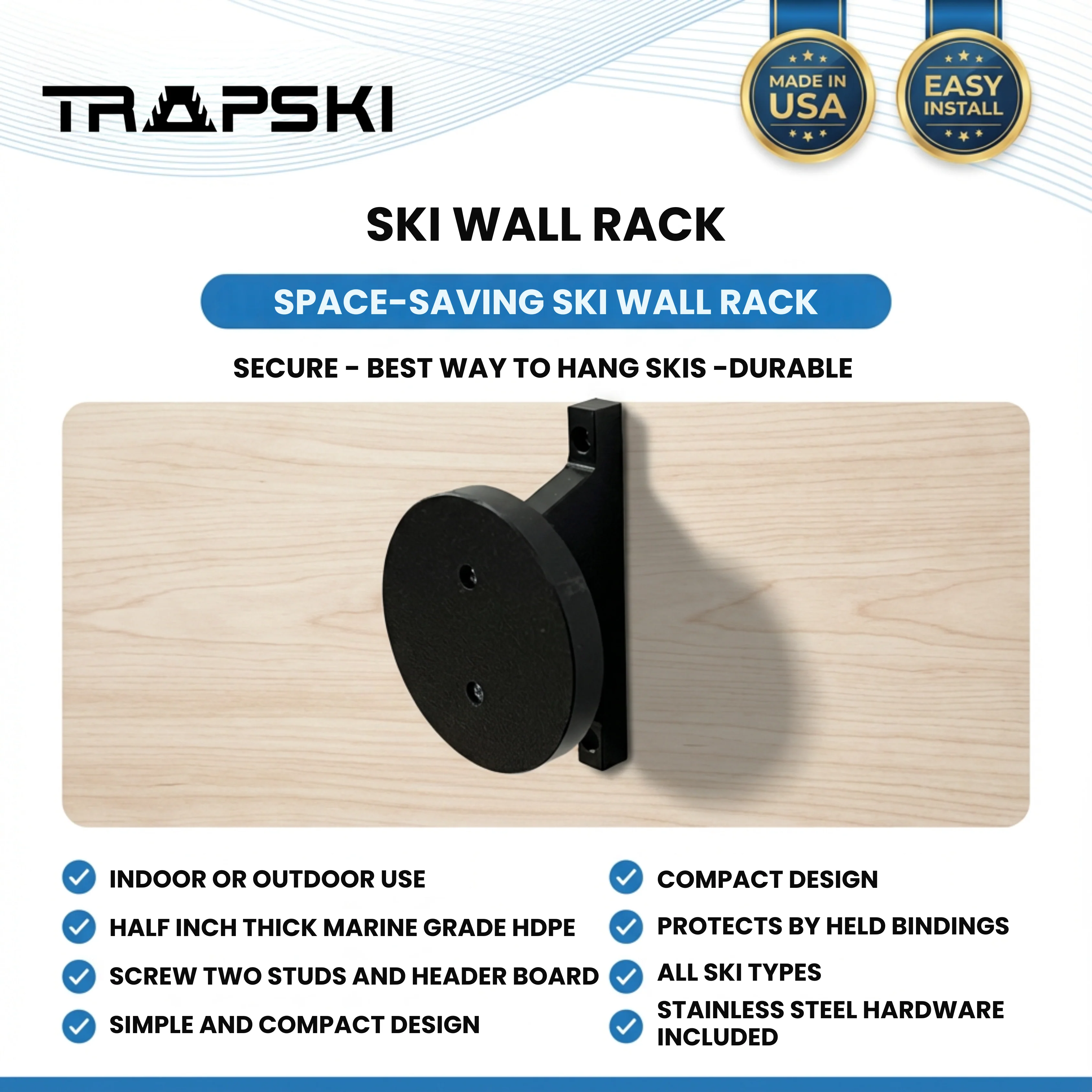 Wall Ski Racks | Binding Wall Hanging Rack | Made in USA - Image 7