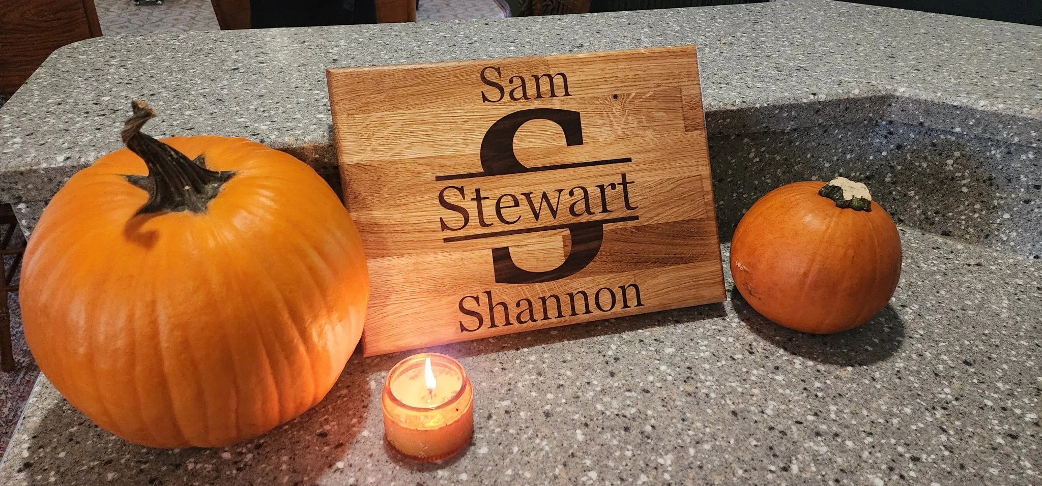 Walnut inlay butcher block cutting board. Personalization welcome. - Image 6
