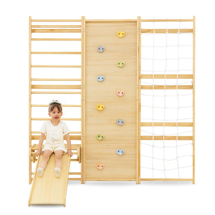 Walnut Modular | Swedish Ladder Jungle Gym - 79" Height - Wall Mounted - Image 2