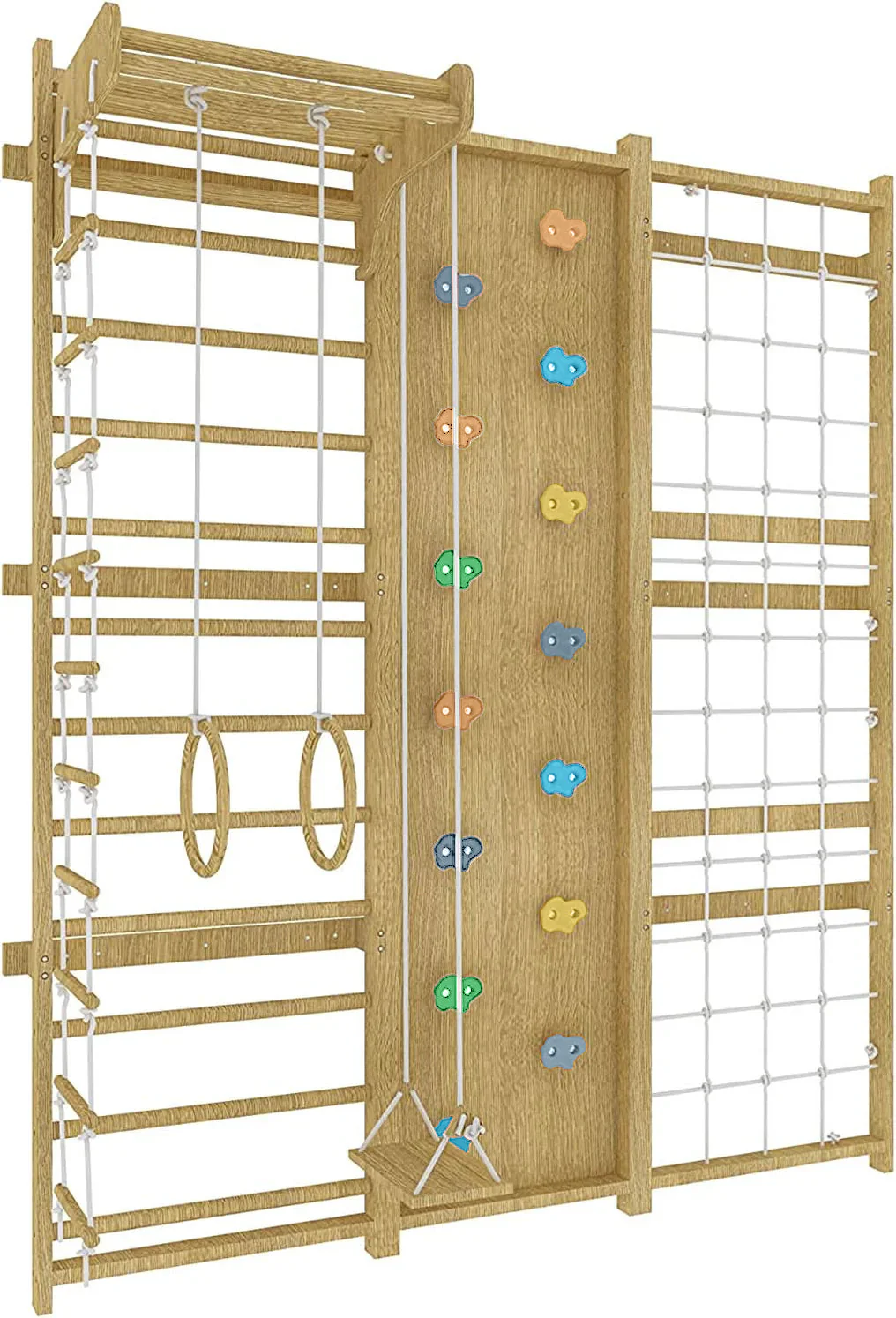 Walnut | Swedish Ladder Jungle Gym - 79" Height - Wall Mounted - Image 12
