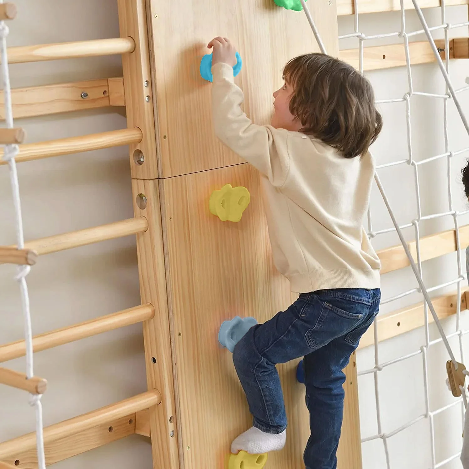Walnut | Swedish Ladder Jungle Gym - 79" Height - Wall Mounted - Image 3