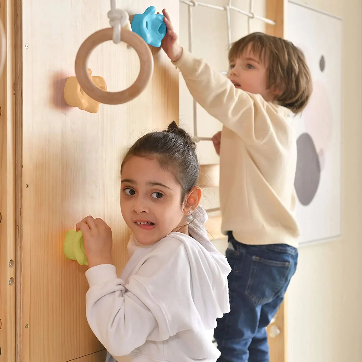 Walnut | Swedish Ladder Jungle Gym - 79" Height - Wall Mounted - Image 9
