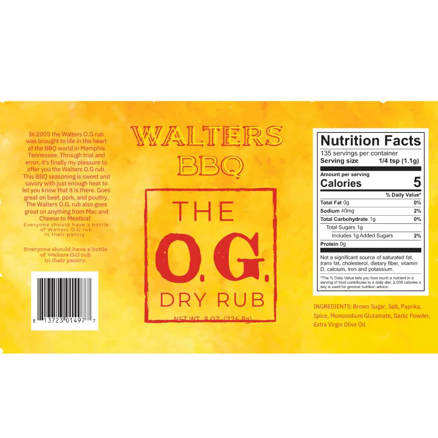 Walters BBQ The O.G. Dry Rub | Pack of 2 | 8 oz | Walters BBQ Rub - Image 4