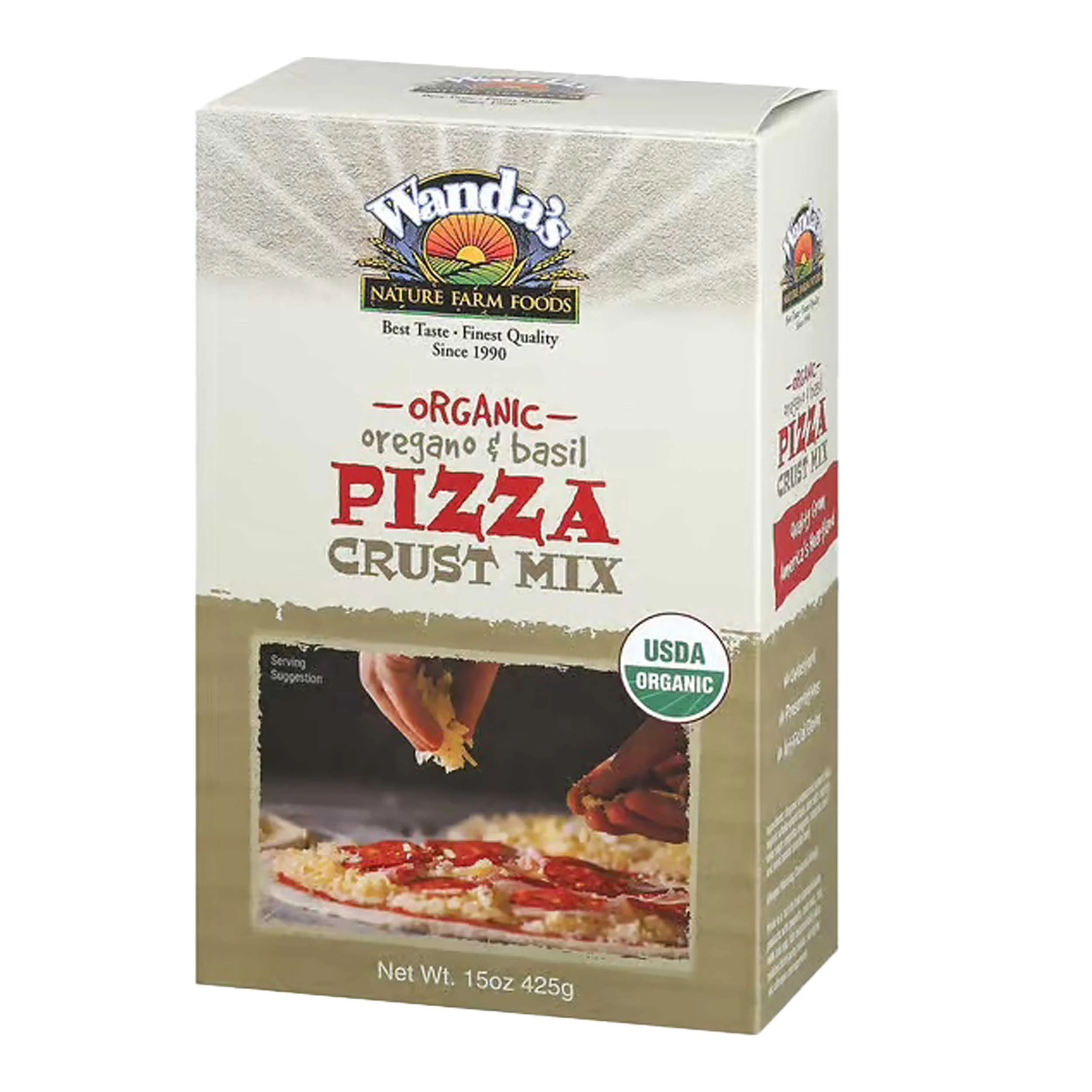 Wanda's Organic Oregano & Basil Pizza Crust Mix | Pack of 4 | 15 oz | Heartland Gourmet | 1376 - Image 2