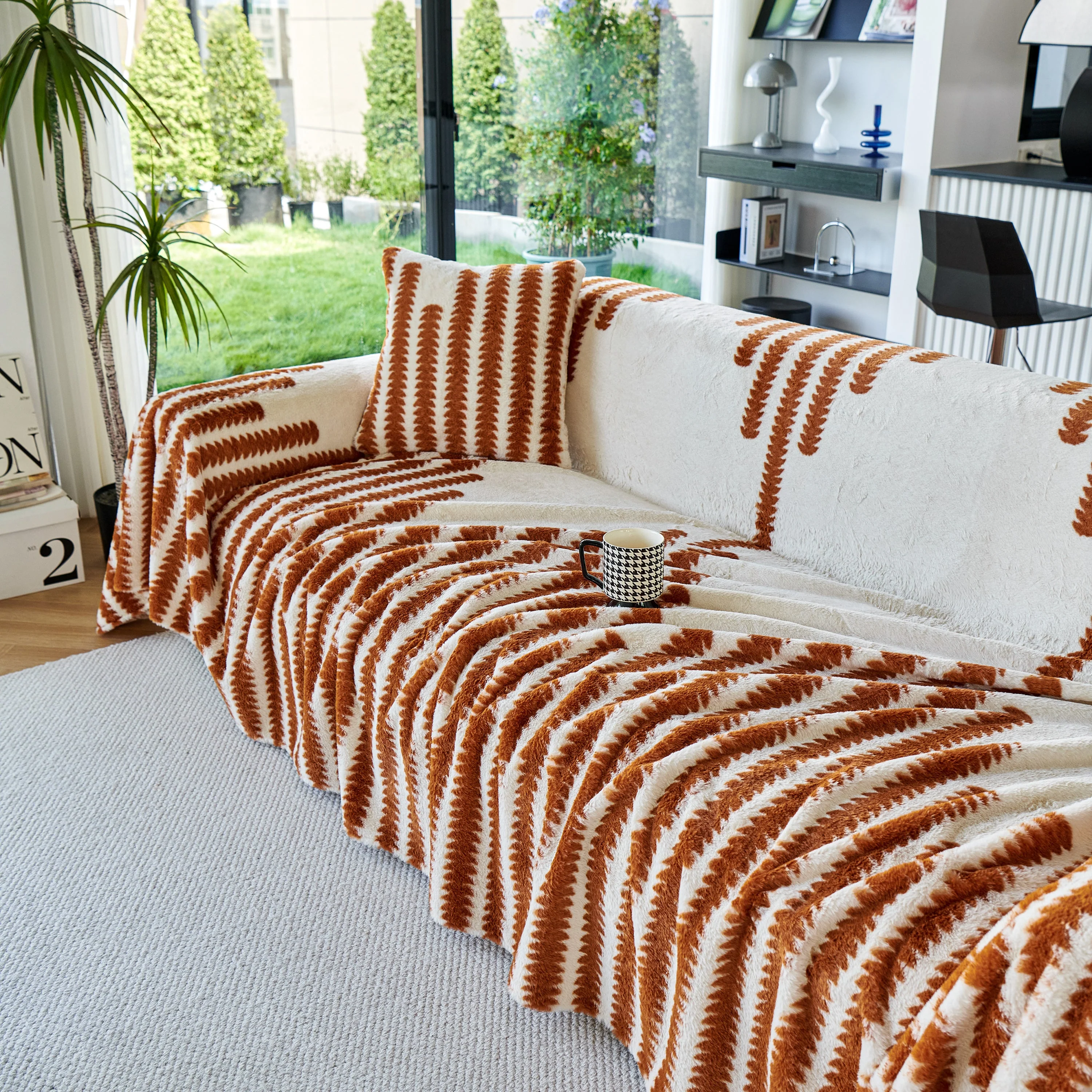 Warm Faux Fur Luxury Sofa Throw Blankets, Soft Cozy Thick Plush Shaggy Blankets for Couch Chair Bed - Image 13