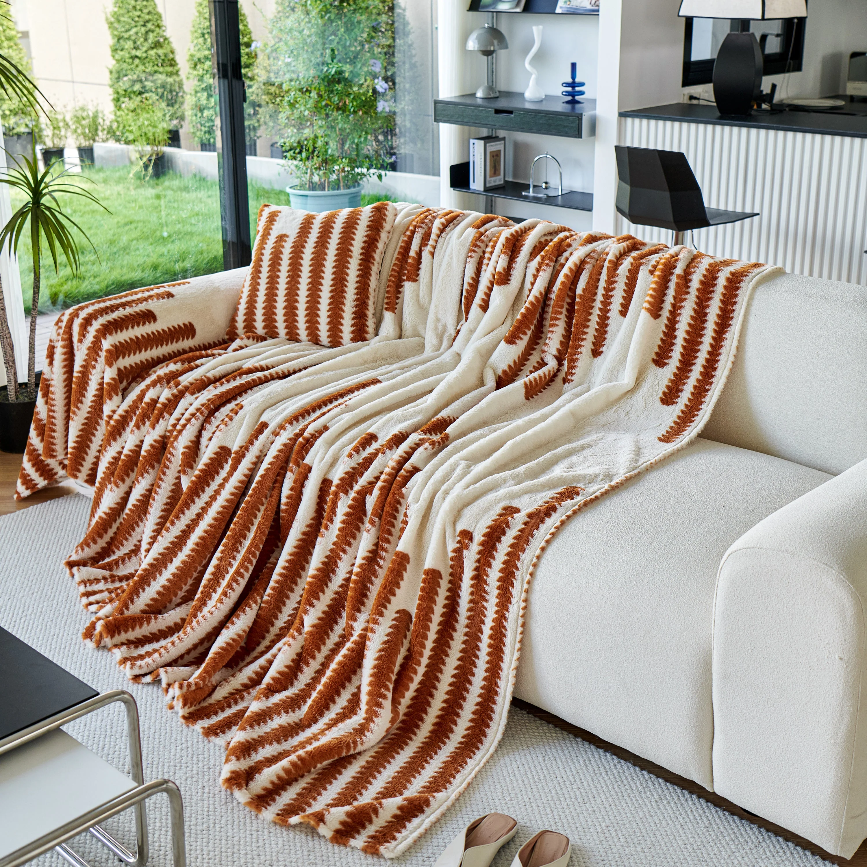 Warm Faux Fur Luxury Sofa Throw Blankets, Soft Cozy Thick Plush Shaggy Blankets for Couch Chair Bed - Image 14