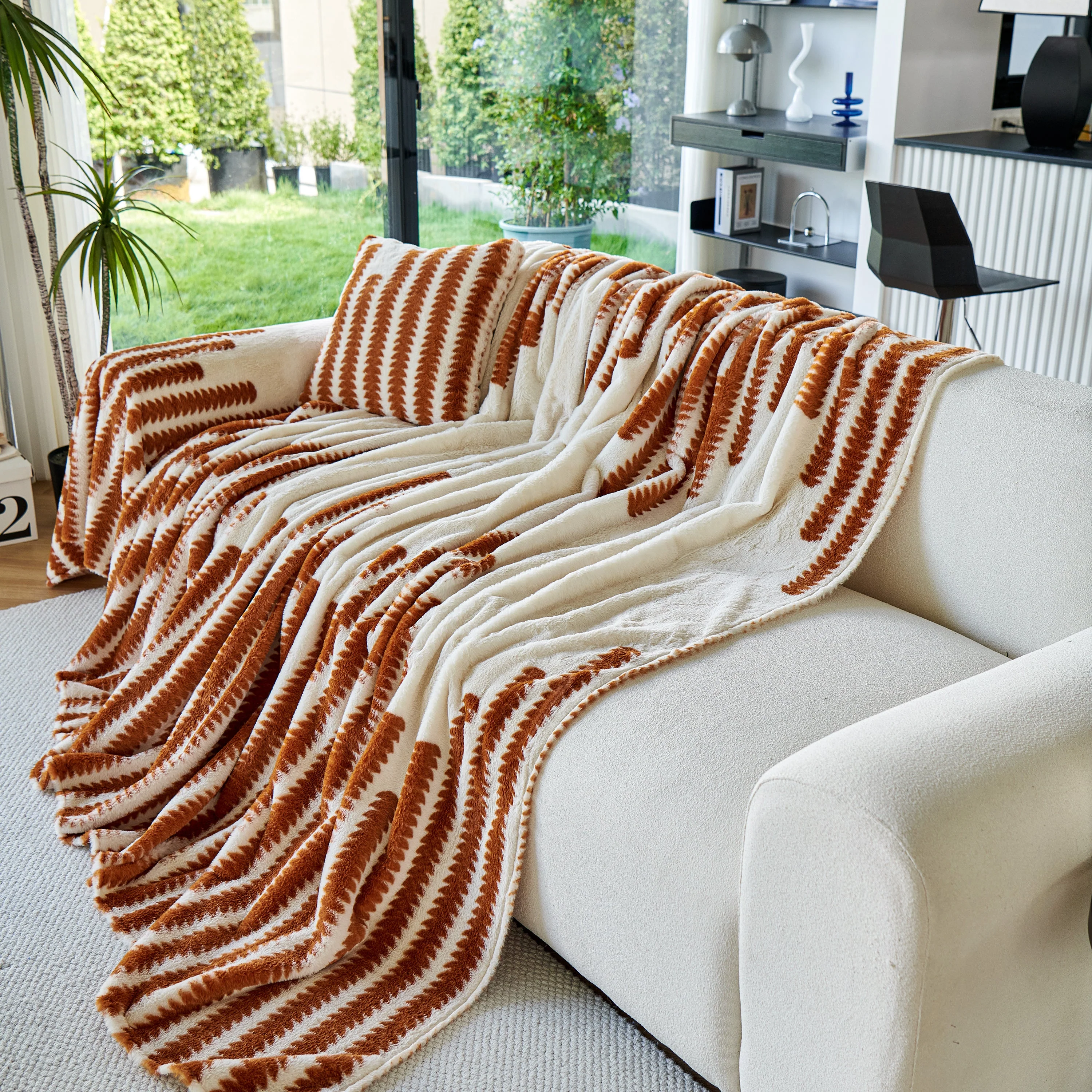 Warm Faux Fur Luxury Sofa Throw Blankets, Soft Cozy Thick Plush Shaggy Blankets for Couch Chair Bed - Image 16