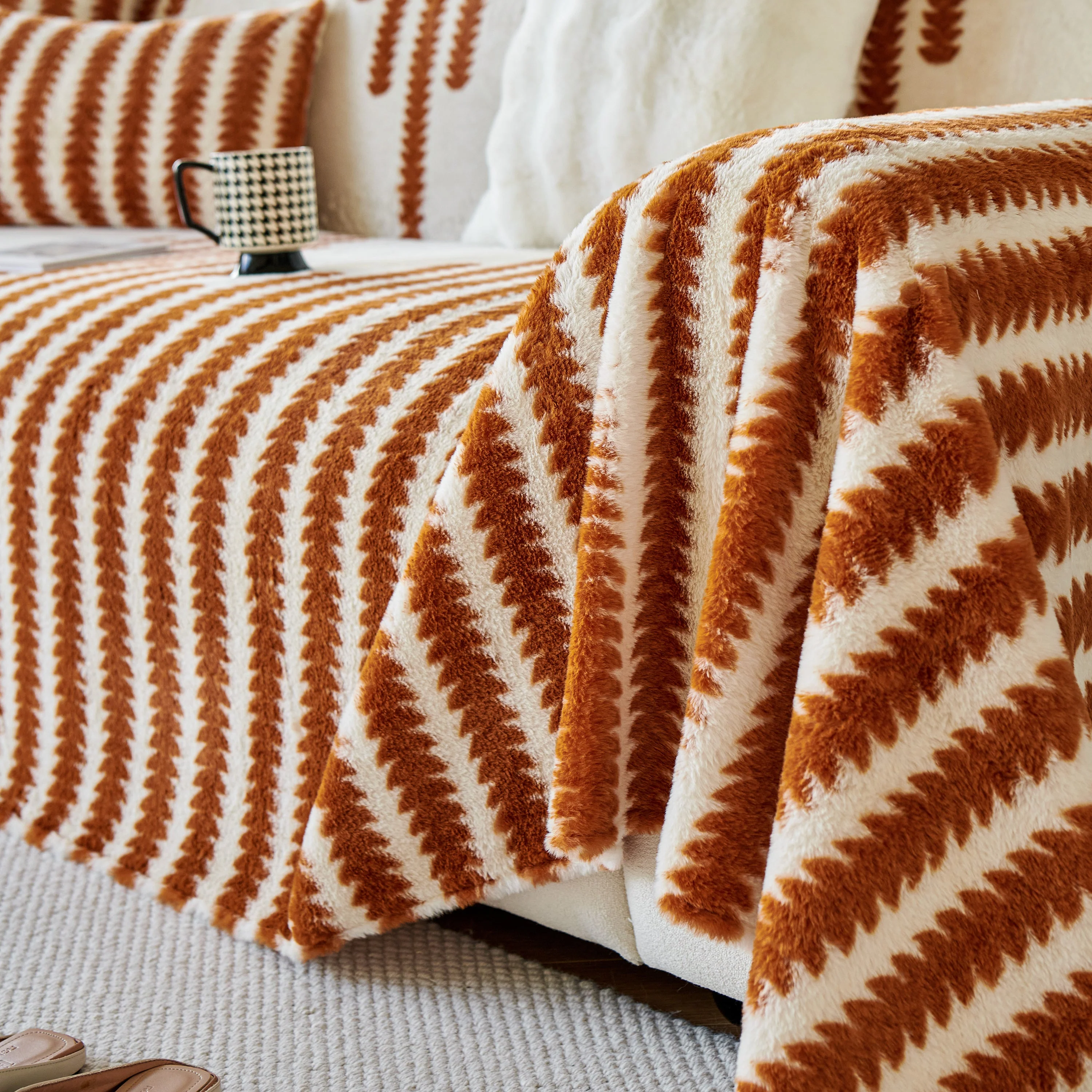 Warm Faux Fur Luxury Sofa Throw Blankets, Soft Cozy Thick Plush Shaggy Blankets for Couch Chair Bed - Image 20