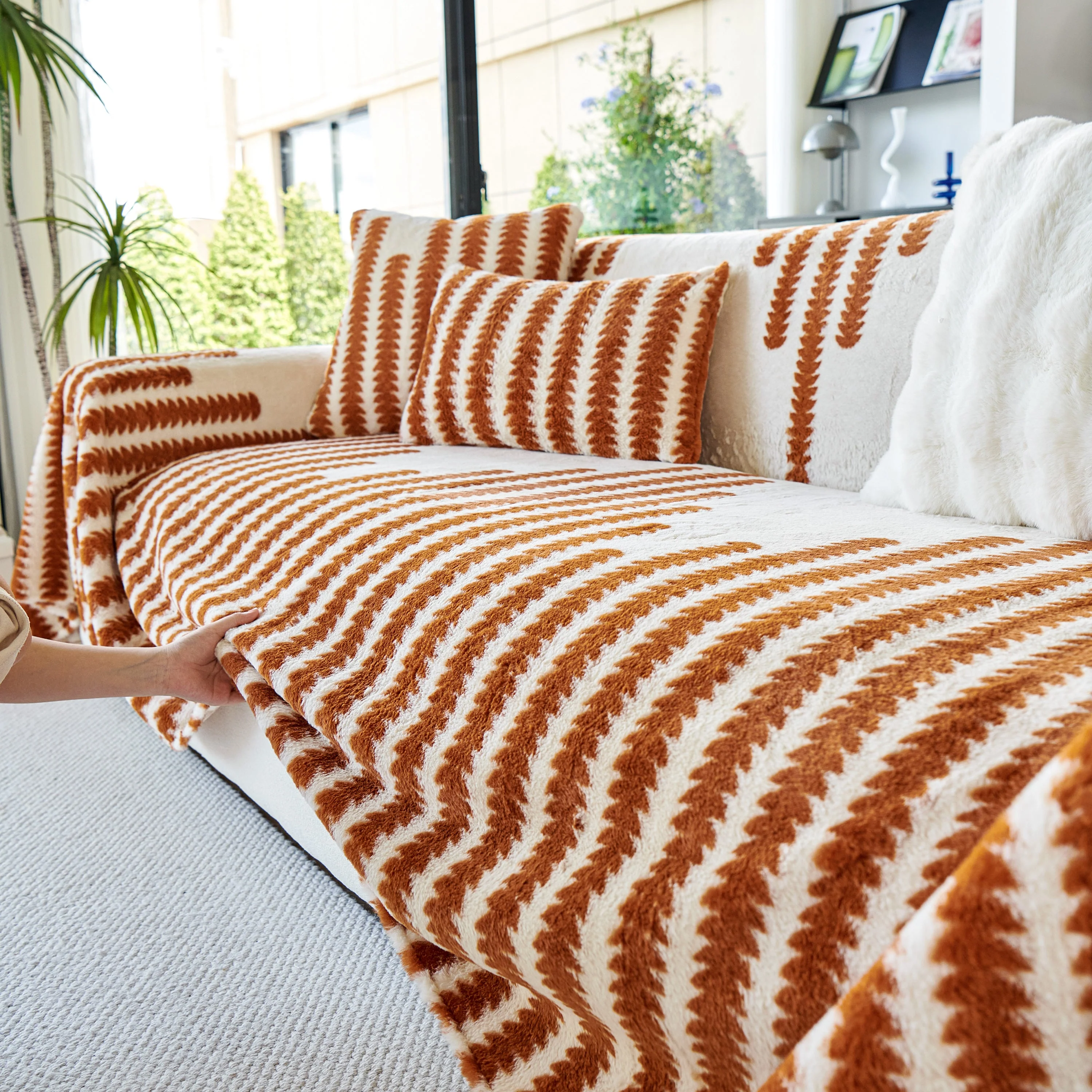 Warm Faux Fur Luxury Sofa Throw Blankets, Soft Cozy Thick Plush Shaggy Blankets for Couch Chair Bed - Image 8