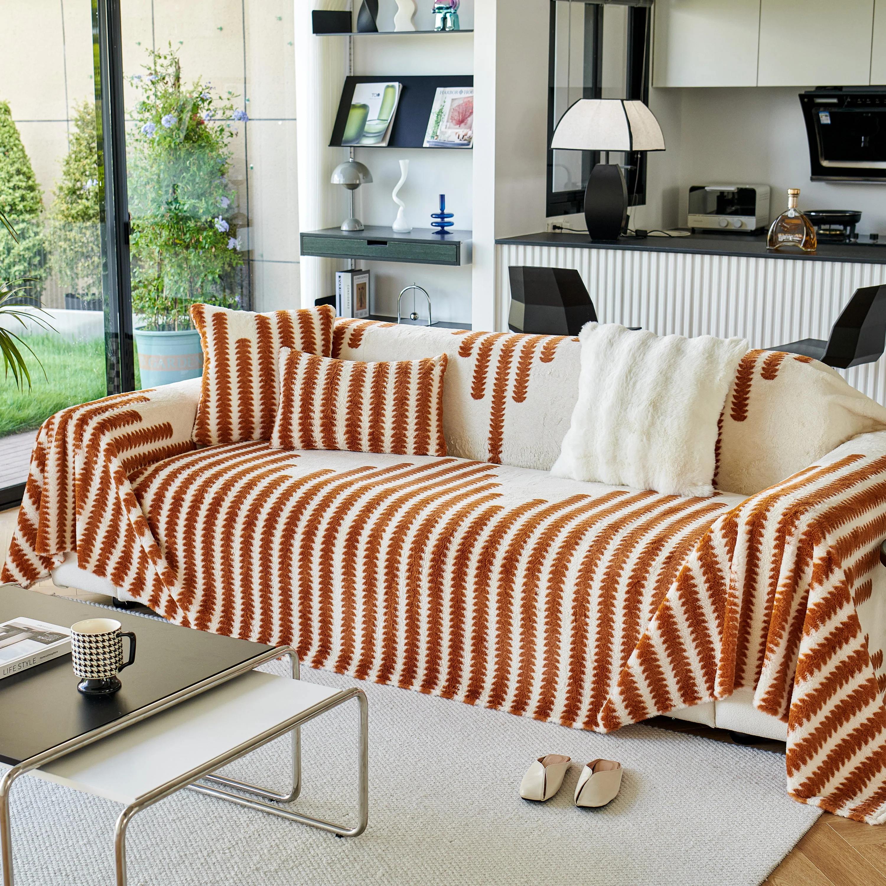 Warm Faux Fur Luxury Sofa Throw Blankets, Soft Cozy Thick Plush Shaggy Blankets for Couch Chair Bed - Image 9