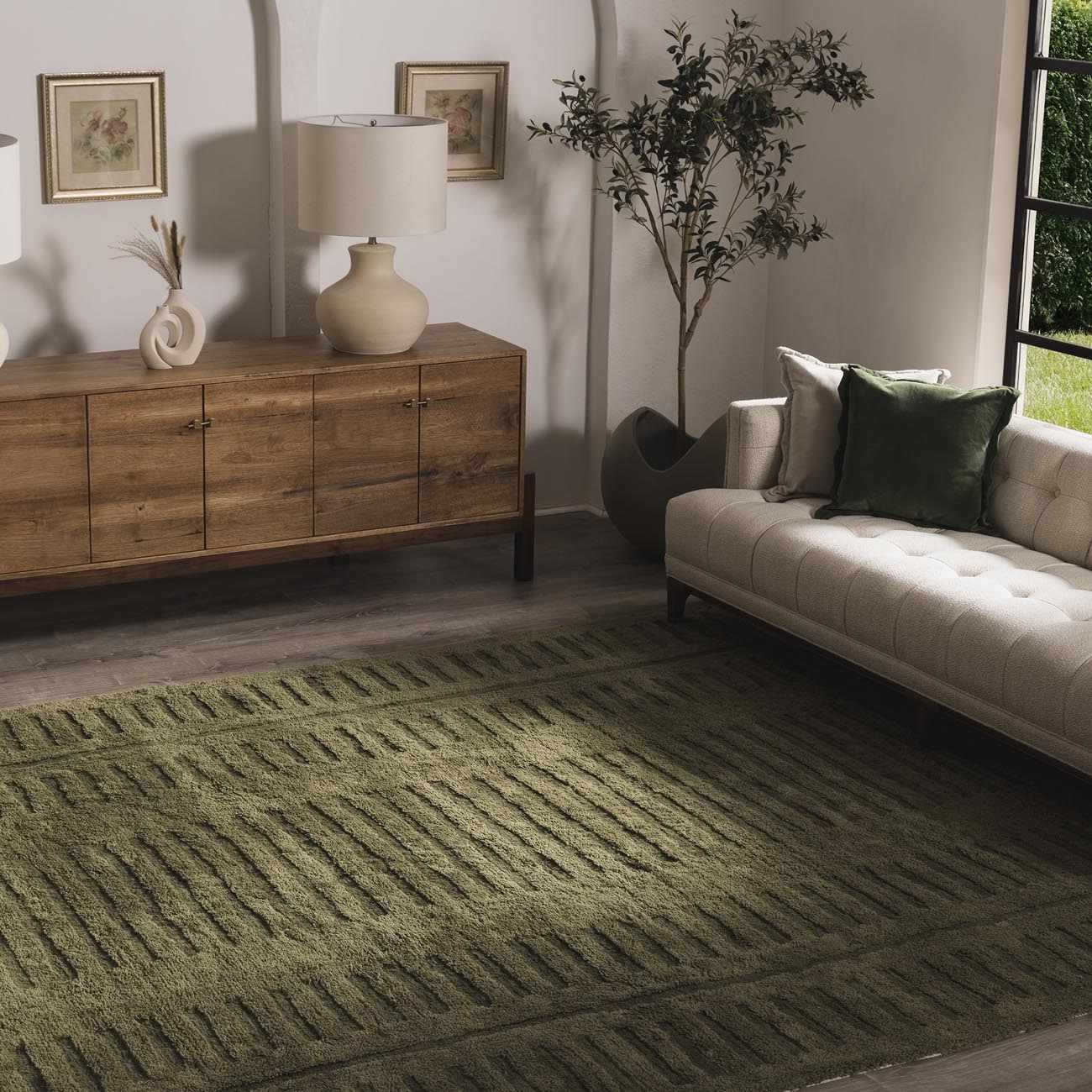 Washable Wool Rug - Green - Clearance - Image 2