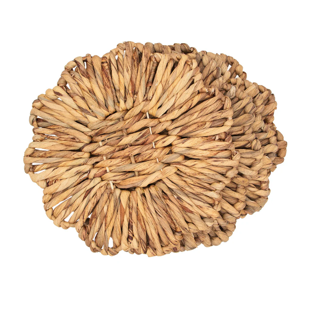 Scalloped Natural Rattan Charger - Set of 4 - Image 2