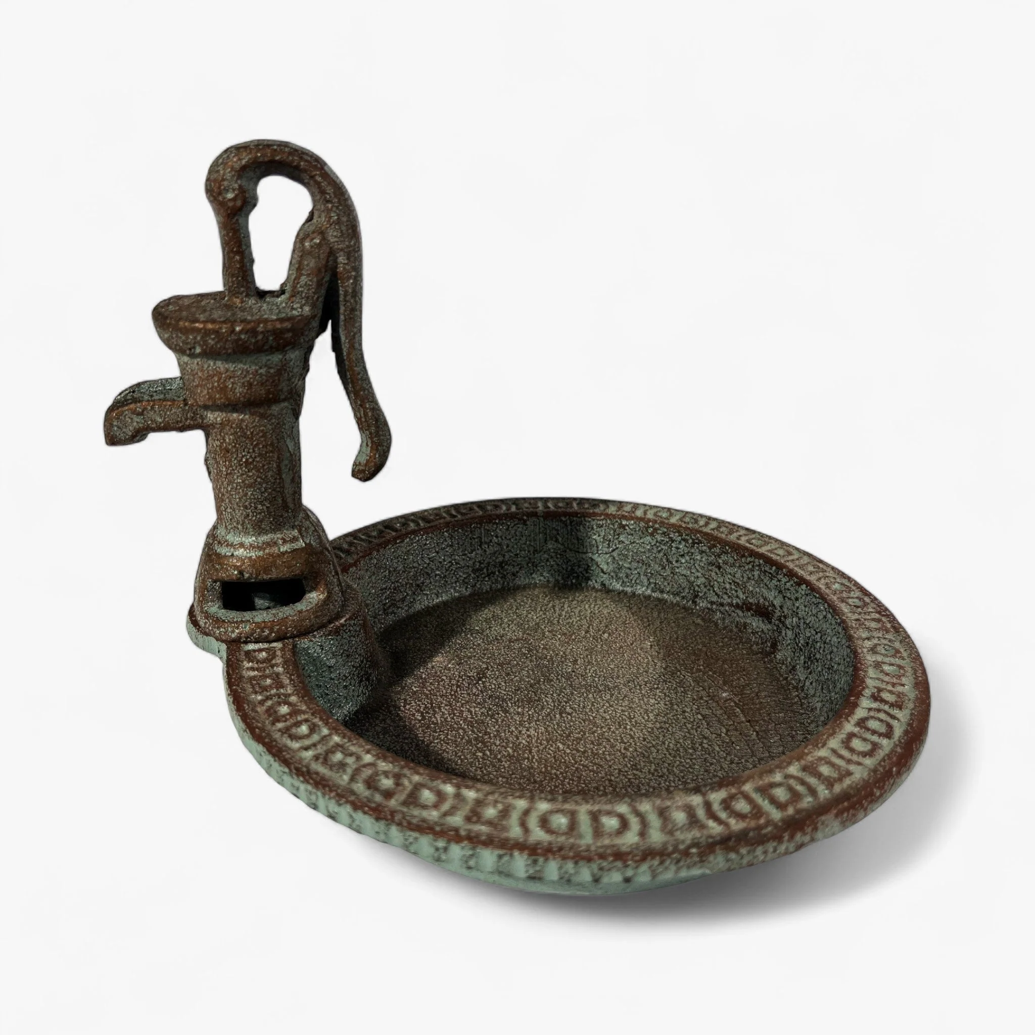 Water Pump Bird Bath Cast Iron Rustic Garden Decor - Image 3