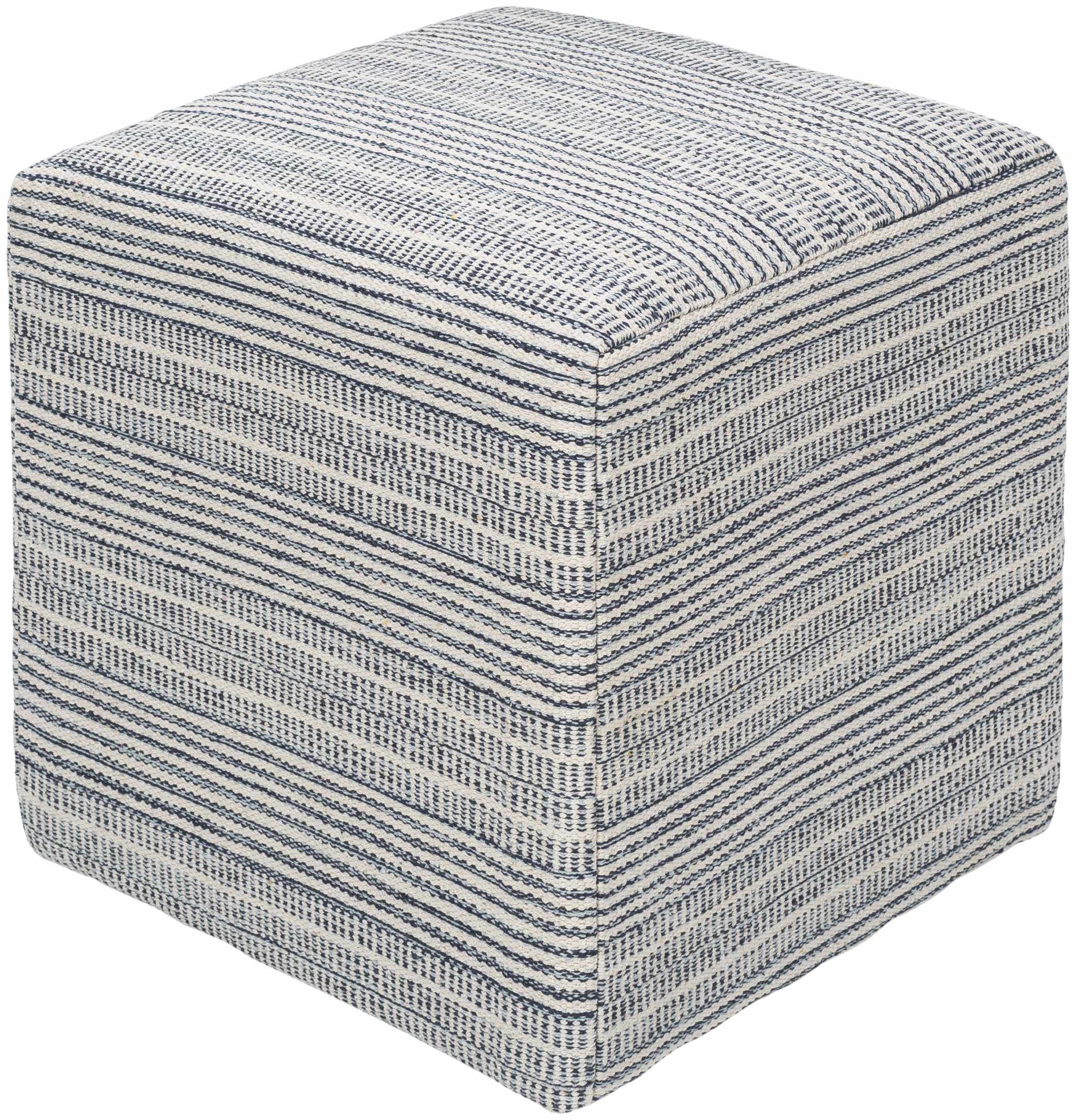 Waterfall Woven Cotton Pouf - Image 2