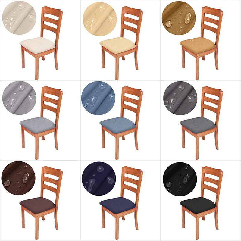 Water-Repellent Dining Room Chair Cover Spandex Elastic Removable Seat Covers - Image 6