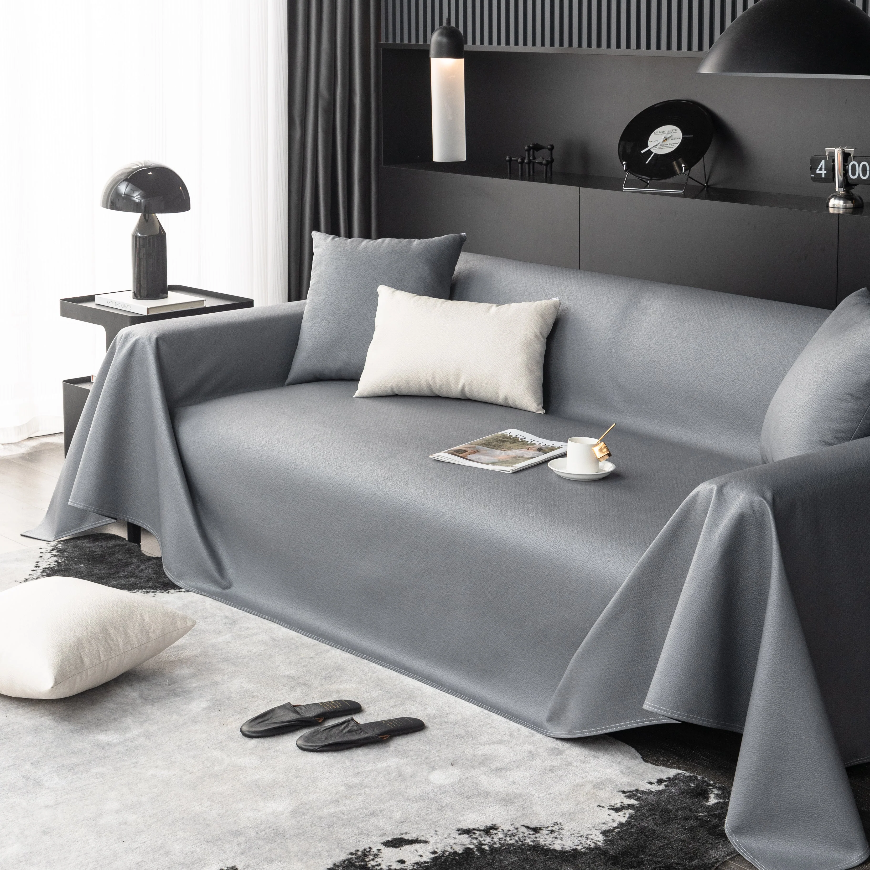 Waterproof Faux Leather Couch Throw Covers, Pet Couch Cover, Non Slip Furniture Covers for Leather Sofas - Image 20