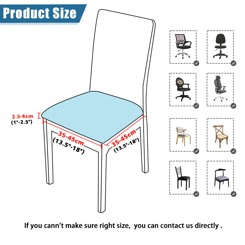 Waterproof PU Leather Square Chair Seat Cover Kitchen Dining Seat Slipcovers - Image 4