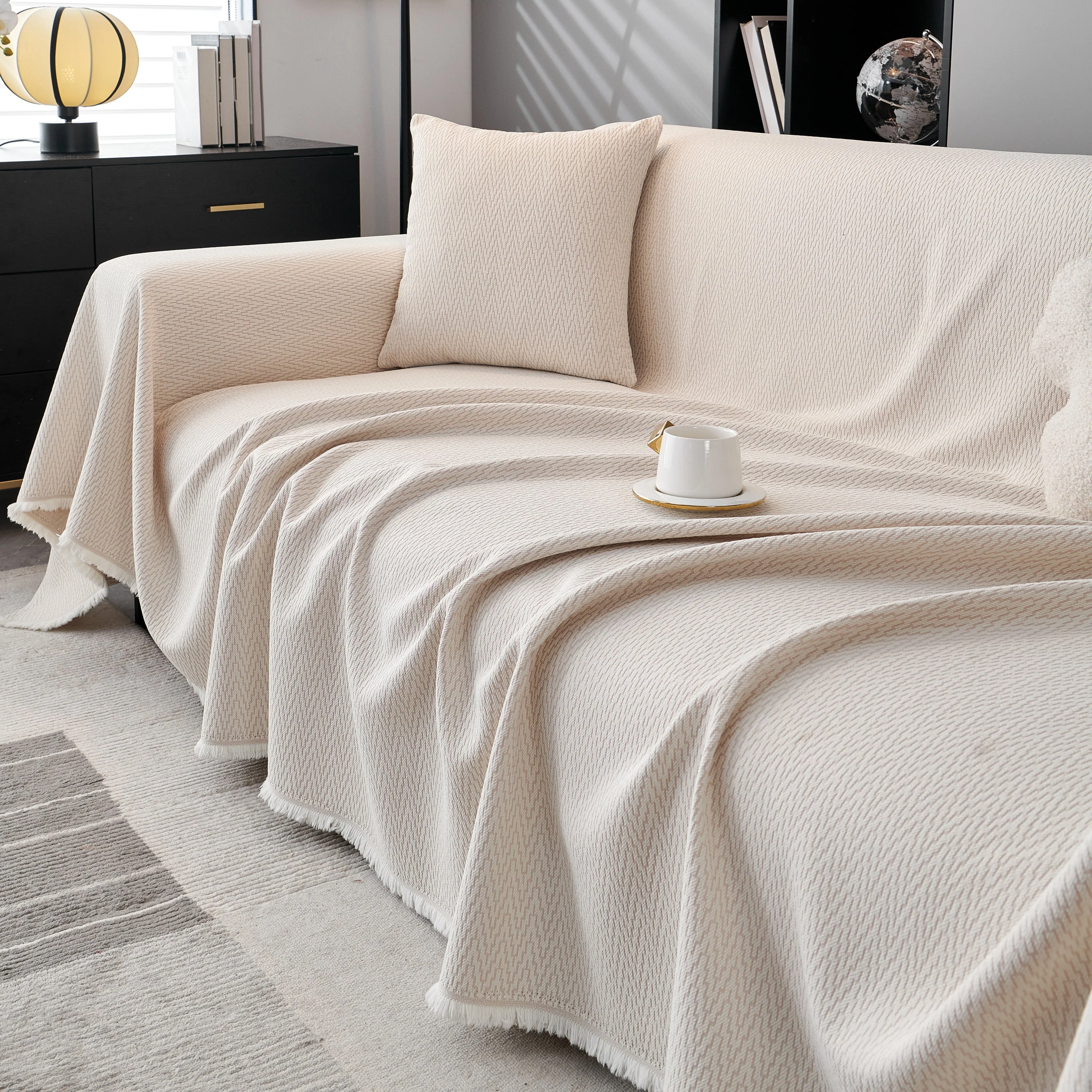 Waterproof Scratch Proof Herringbone Large Throw Blanket for Couch, Chenille Couch Cushion Covers for Pets - Image 23
