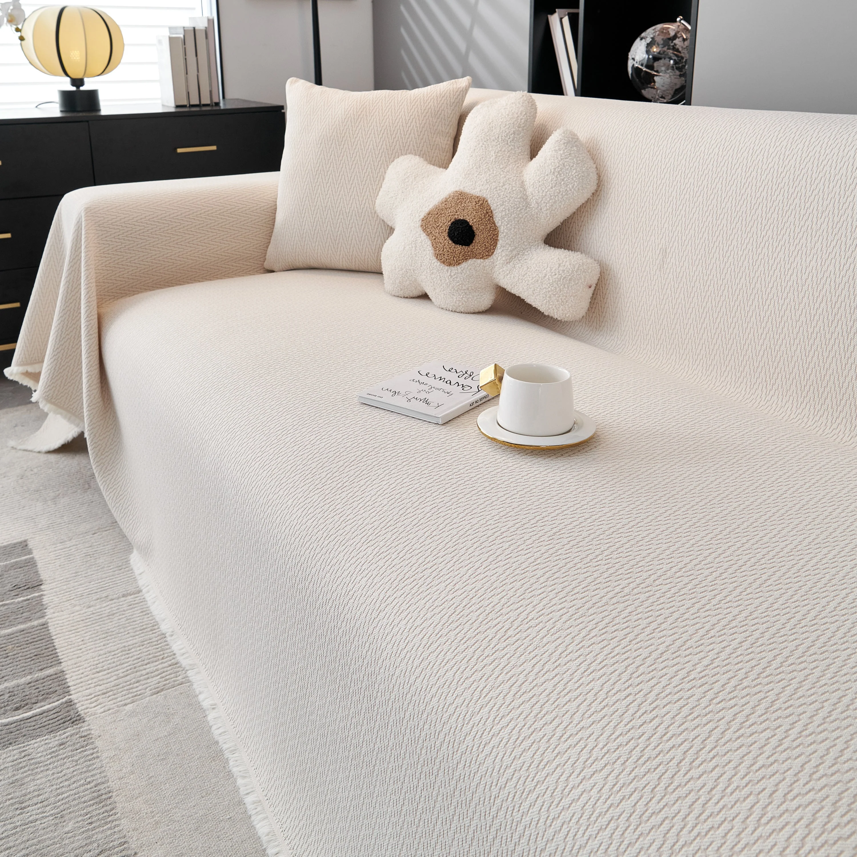 Waterproof Scratch Proof Herringbone Large Throw Blanket for Couch, Chenille Couch Cushion Covers for Pets - Image 25