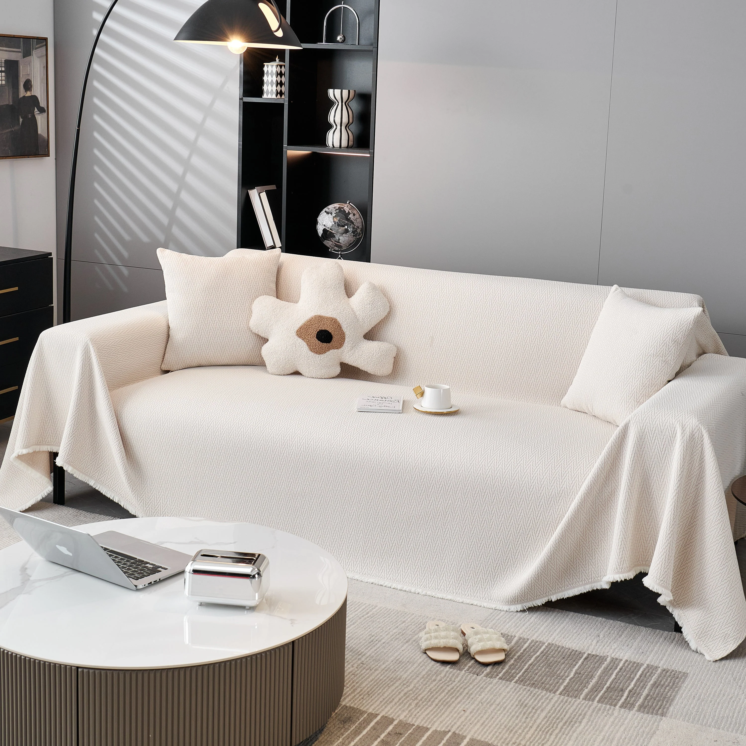 Waterproof Scratch Proof Herringbone Large Throw Blanket for Couch, Chenille Couch Cushion Covers for Pets - Image 28