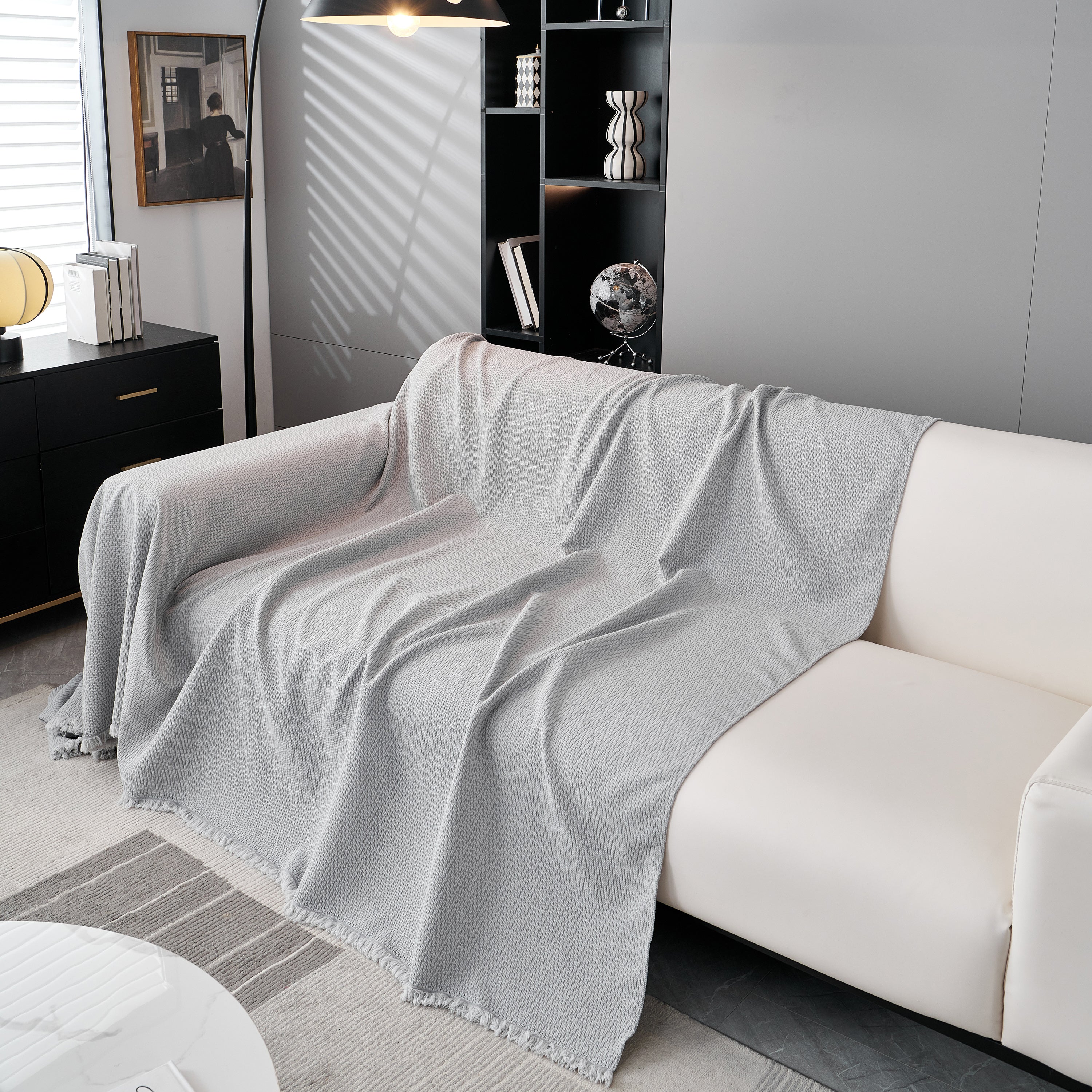 Waterproof Scratch Proof Herringbone Large Throw Blanket for Couch, Chenille Couch Cushion Covers for Pets - Image 34