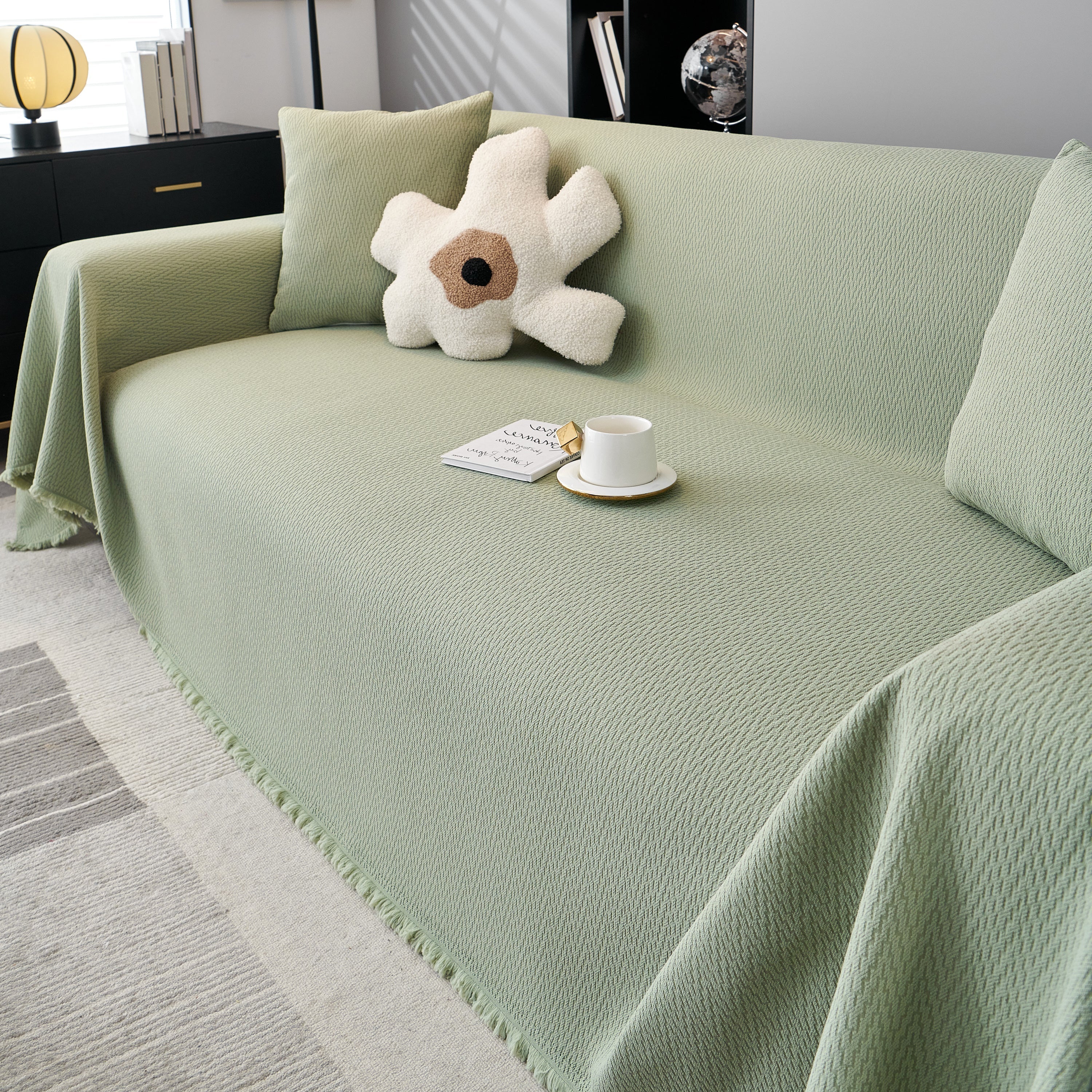 Waterproof Scratch Proof Herringbone Large Throw Blanket for Couch, Chenille Couch Cushion Covers for Pets - Image 54