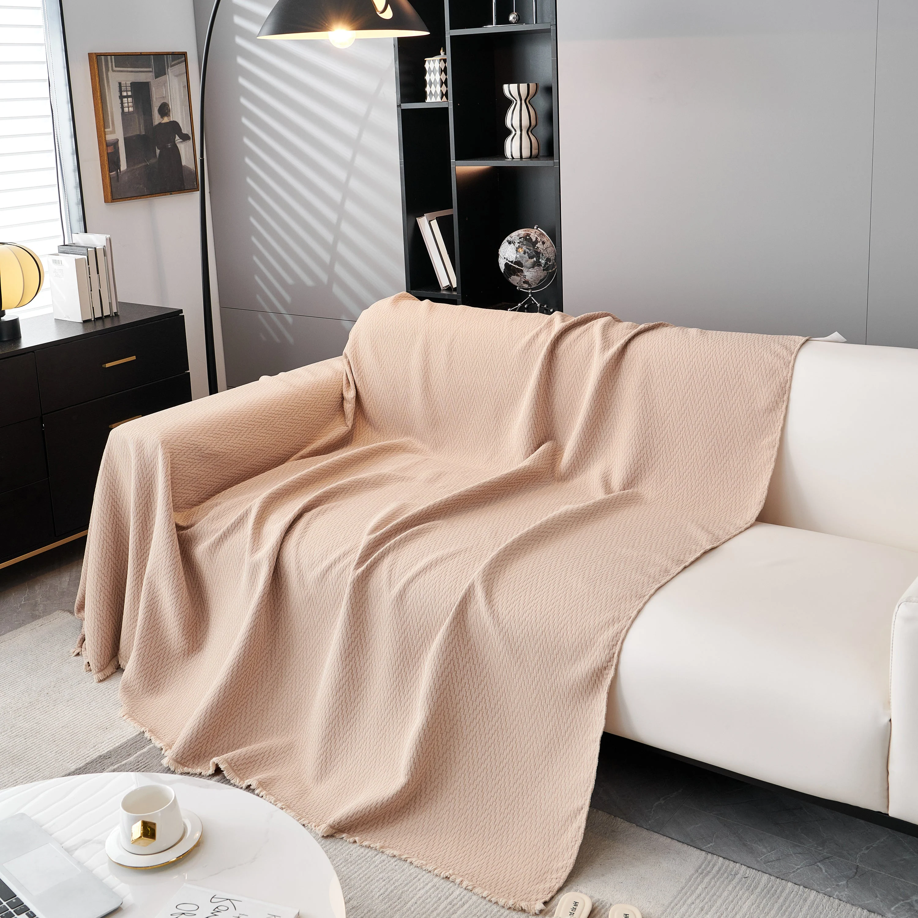 Waterproof Scratch Proof Herringbone Large Throw Blanket for Couch, Chenille Couch Cushion Covers for Pets - Image 6