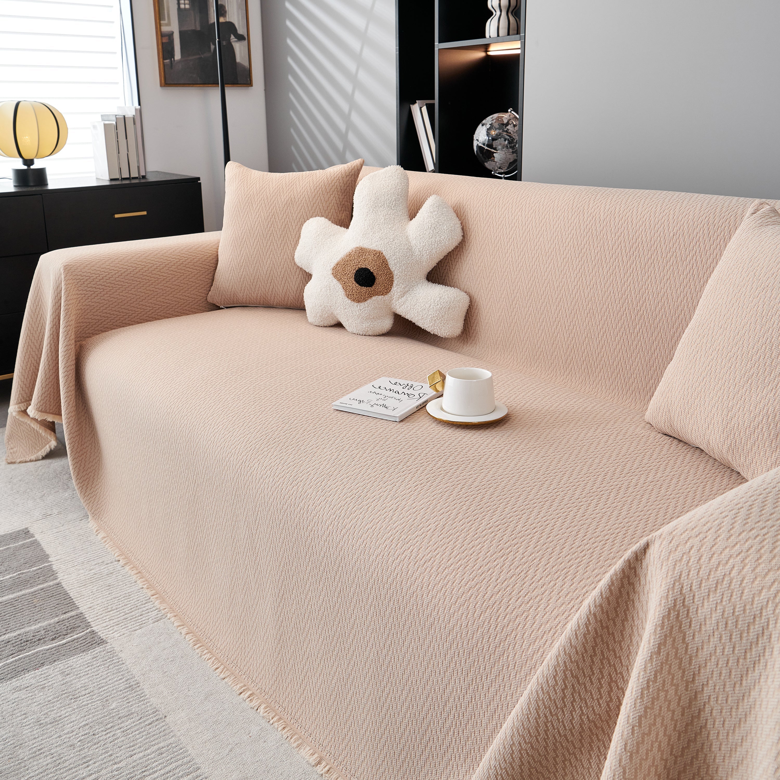 Waterproof Scratch Proof Herringbone Large Throw Blanket for Couch, Chenille Couch Cushion Covers for Pets - Image 8