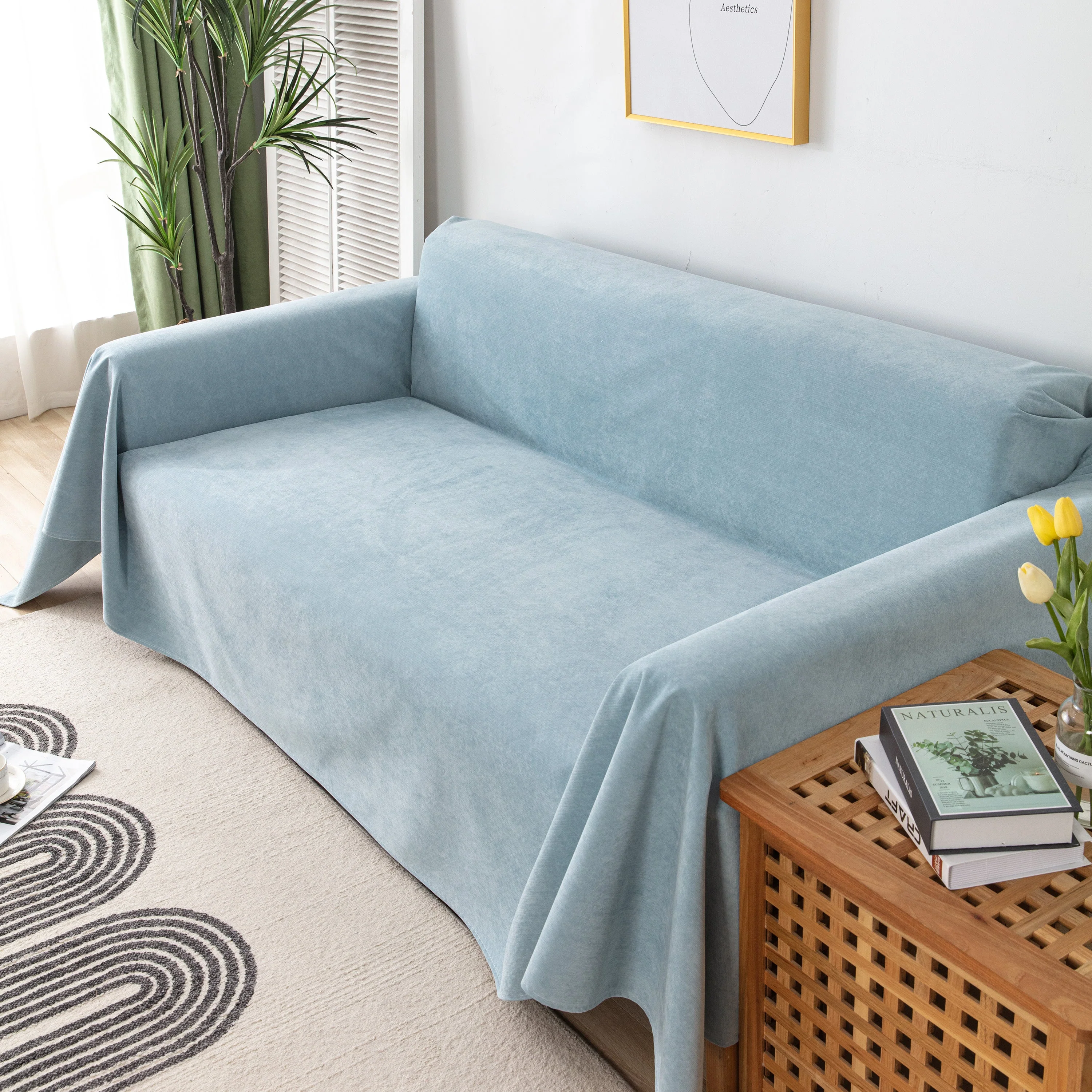 Waterproof Scratch-Resistant Furniture Covers for Pets, Non-Slip Couch Cover Throw - Image 46