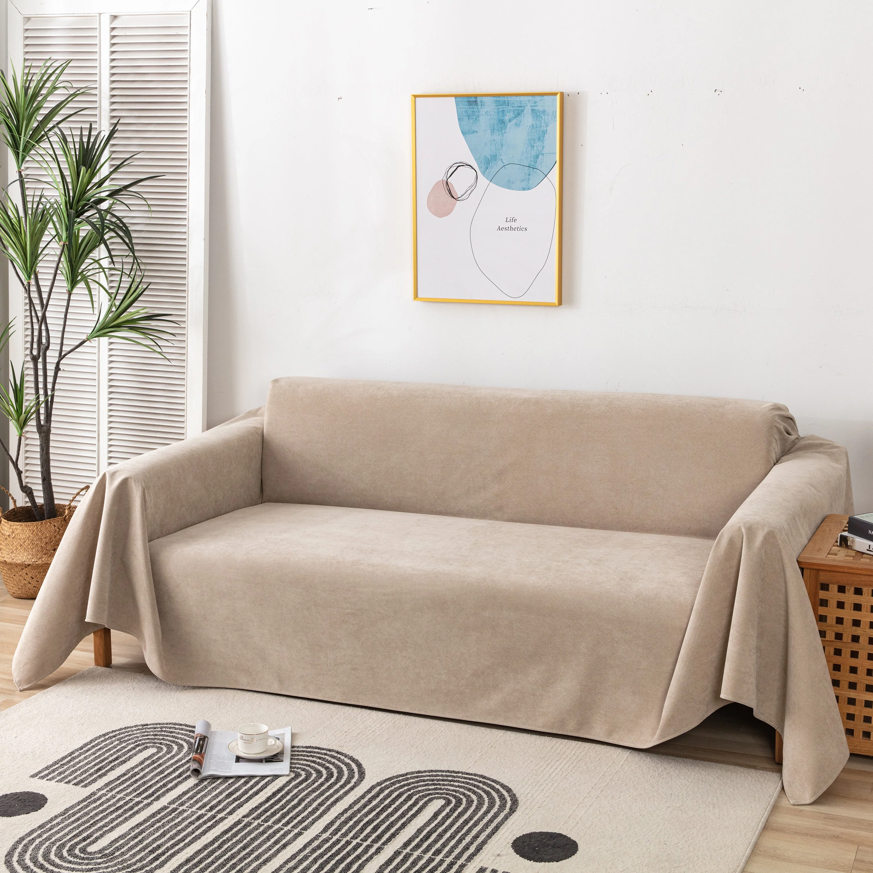 Waterproof Scratch-Resistant Furniture Covers for Pets, Non-Slip Couch Cover Throw - Image 50