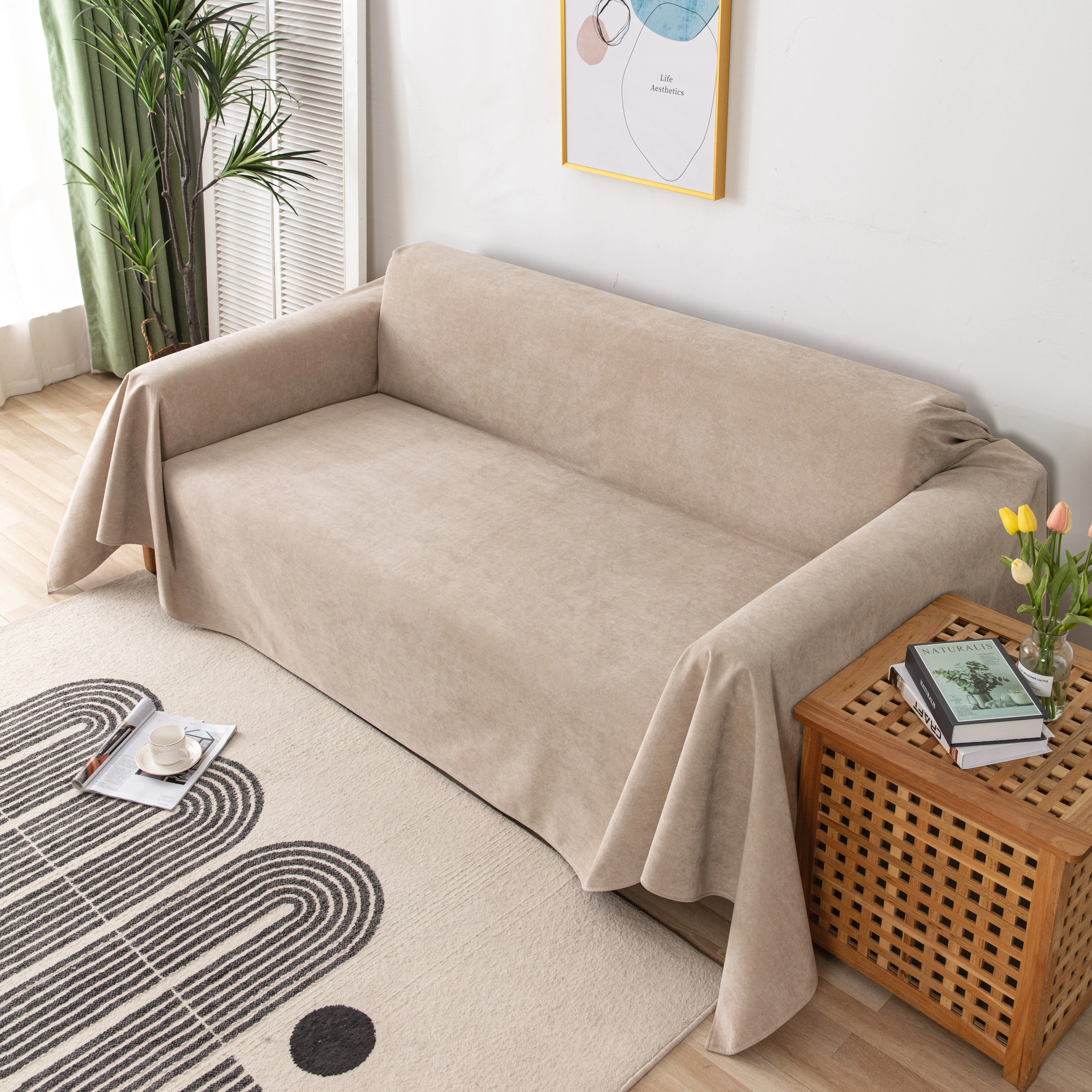 Waterproof Scratch-Resistant Furniture Covers for Pets, Non-Slip Couch Cover Throw - Image 51