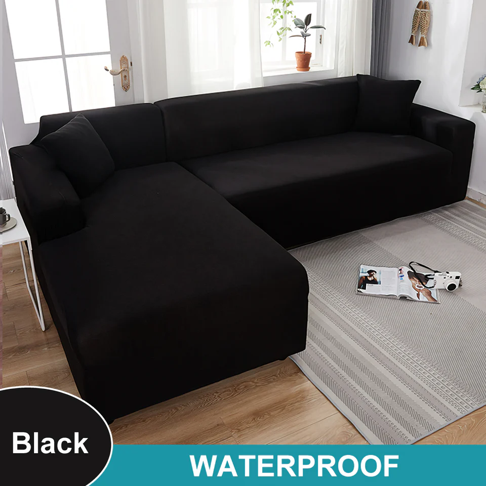 Waterproof Sofa Cover for Living Room - Elastic Solid L Shaped Corner Sofa Cover - Fits 1/2/3/4 Seater Sofa, Couch, Armchair - Image 10