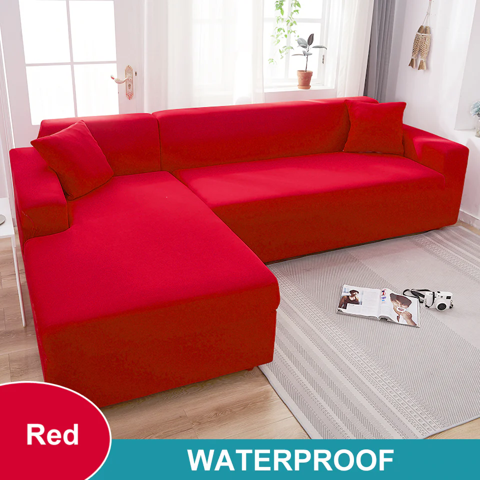 Waterproof Sofa Cover for Living Room - Elastic Solid L Shaped Corner Sofa Cover - Fits 1/2/3/4 Seater Sofa, Couch, Armchair - Image 11