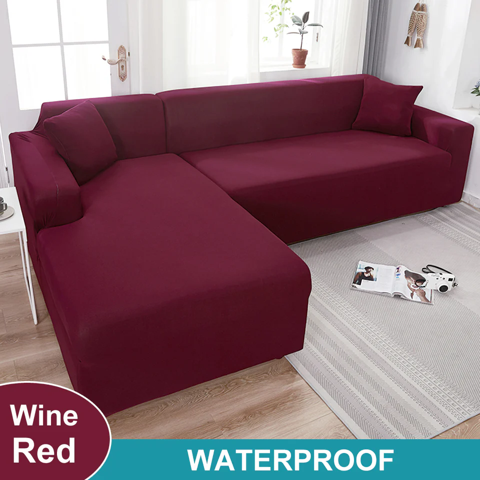 Waterproof Sofa Cover for Living Room - Elastic Solid L Shaped Corner Sofa Cover - Fits 1/2/3/4 Seater Sofa, Couch, Armchair - Image 12