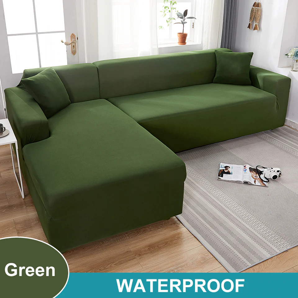 Waterproof Sofa Cover for Living Room - Elastic Solid L Shaped Corner Sofa Cover - Fits 1/2/3/4 Seater Sofa, Couch, Armchair - Image 13
