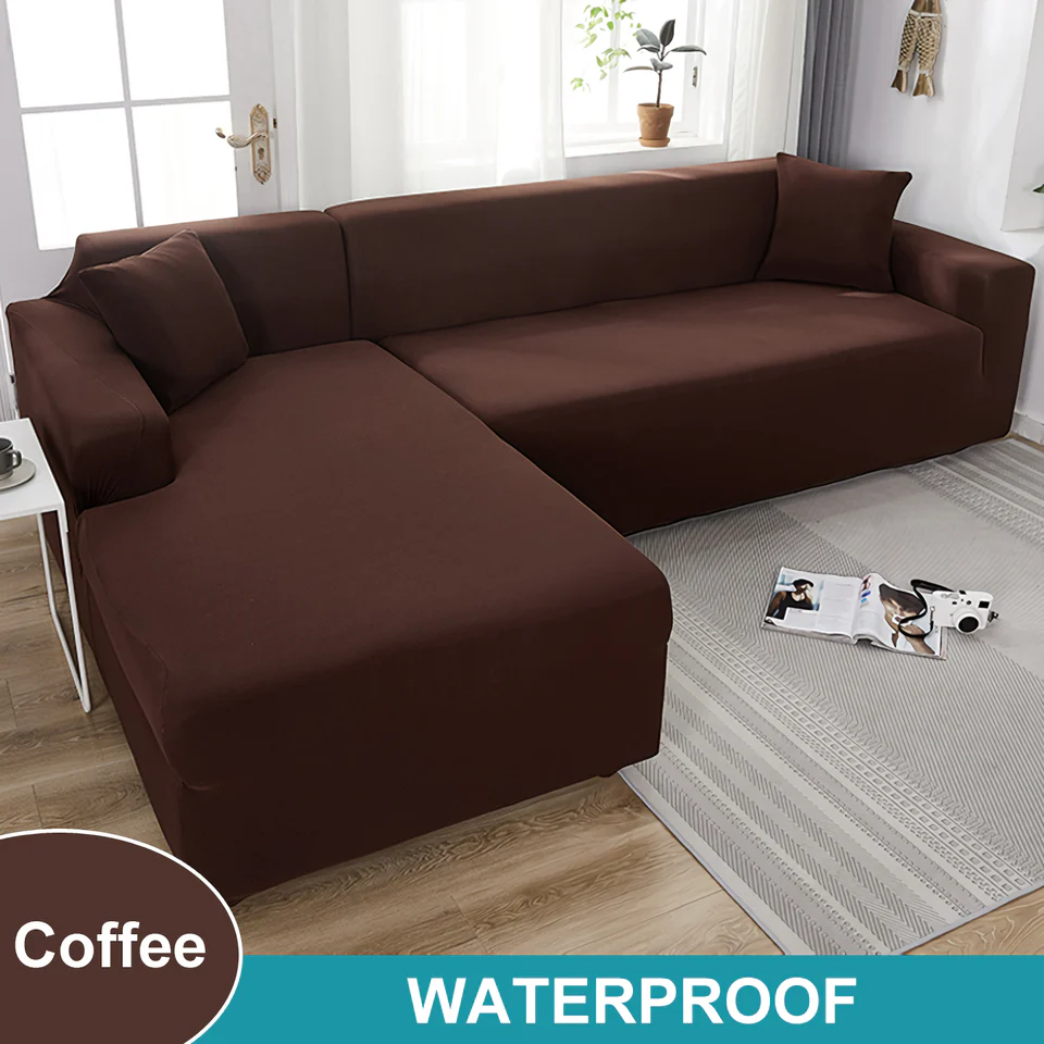 Waterproof Sofa Cover for Living Room - Elastic Solid L Shaped Corner Sofa Cover - Fits 1/2/3/4 Seater Sofa, Couch, Armchair - Image 14