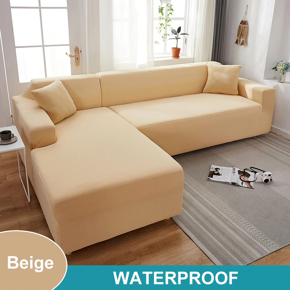 Waterproof Sofa Cover for Living Room - Elastic Solid L Shaped Corner Sofa Cover - Fits 1/2/3/4 Seater Sofa, Couch, Armchair - Image 16