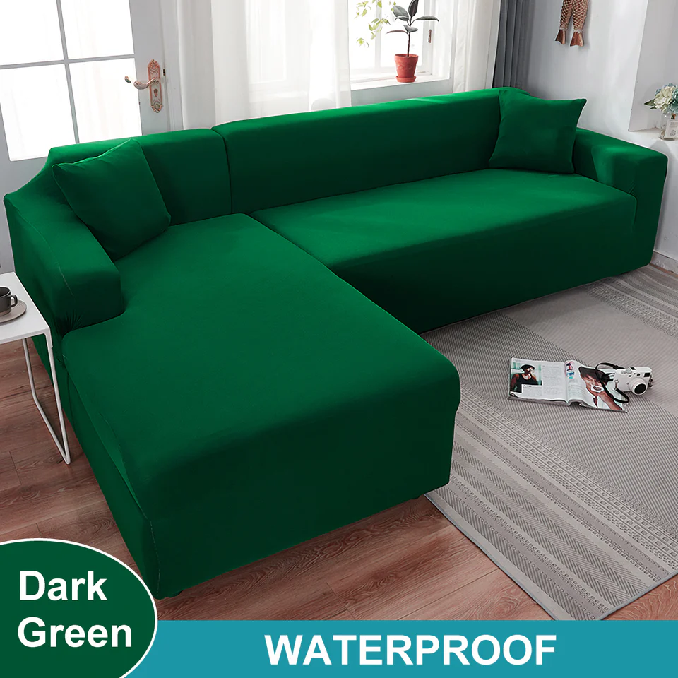 Waterproof Sofa Cover for Living Room - Elastic Solid L Shaped Corner Sofa Cover - Fits 1/2/3/4 Seater Sofa, Couch, Armchair - Image 17