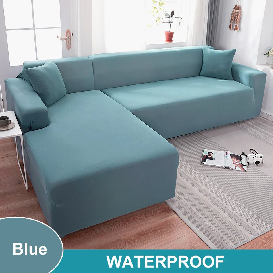 Waterproof Sofa Cover for Living Room - Elastic Solid L Shaped Corner Sofa Cover - Fits 1/2/3/4 Seater Sofa, Couch, Armchair - Image 18