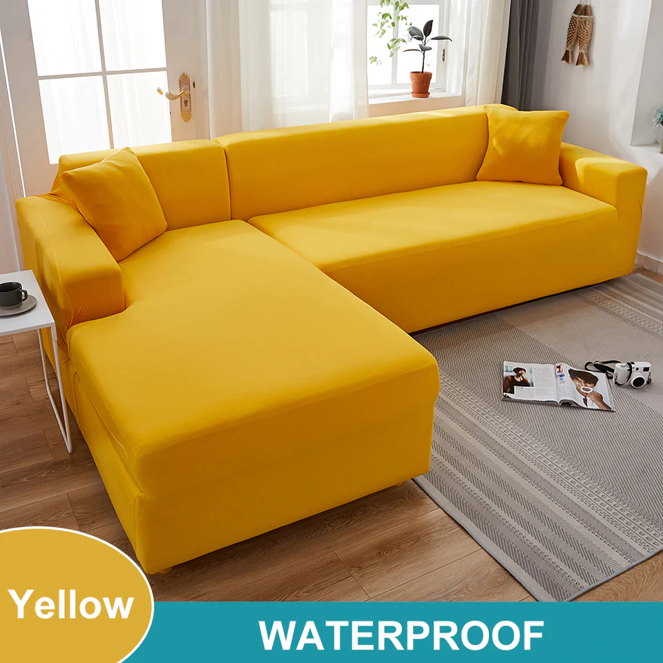 Waterproof Sofa Cover for Living Room - Elastic Solid L Shaped Corner Sofa Cover - Fits 1/2/3/4 Seater Sofa, Couch, Armchair - Image 19