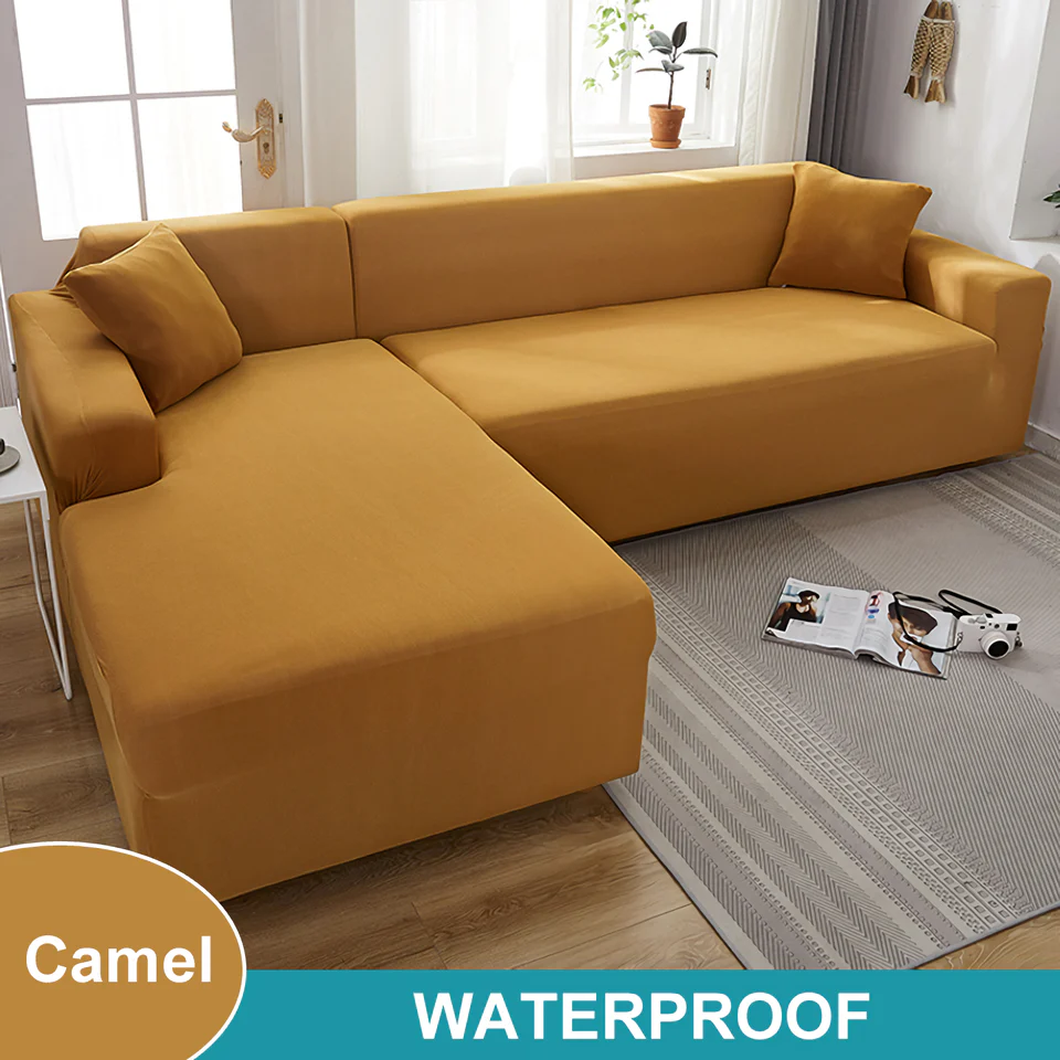 Waterproof Sofa Cover for Living Room - Elastic Solid L Shaped Corner Sofa Cover - Fits 1/2/3/4 Seater Sofa, Couch, Armchair - Image 21