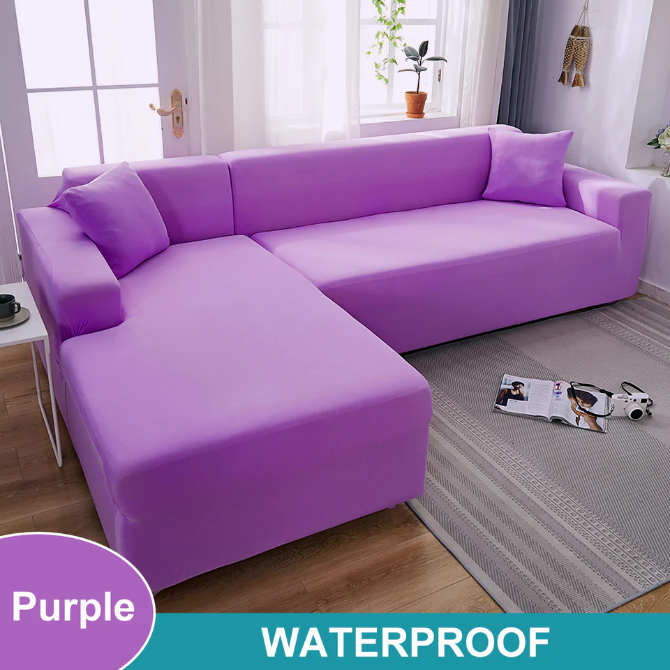 Waterproof Sofa Cover for Living Room - Elastic Solid L Shaped Corner Sofa Cover - Fits 1/2/3/4 Seater Sofa, Couch, Armchair - Image 22