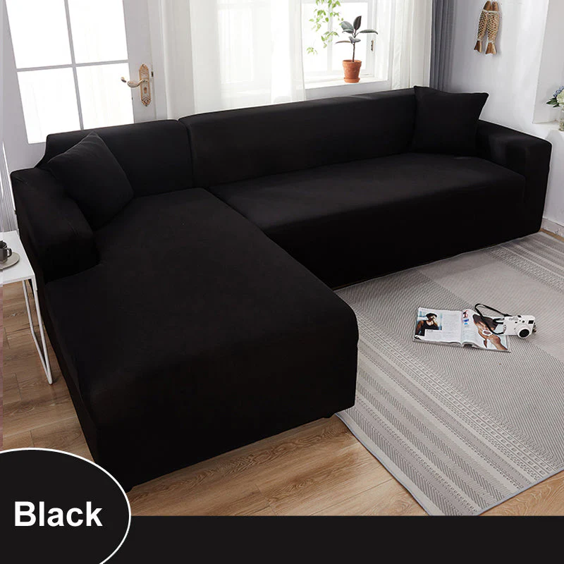 Waterproof Sofa Cover for Living Room - Elastic Solid L Shaped Corner Sofa Cover - Fits 1/2/3/4 Seater Sofa, Couch, Armchair - Image 26