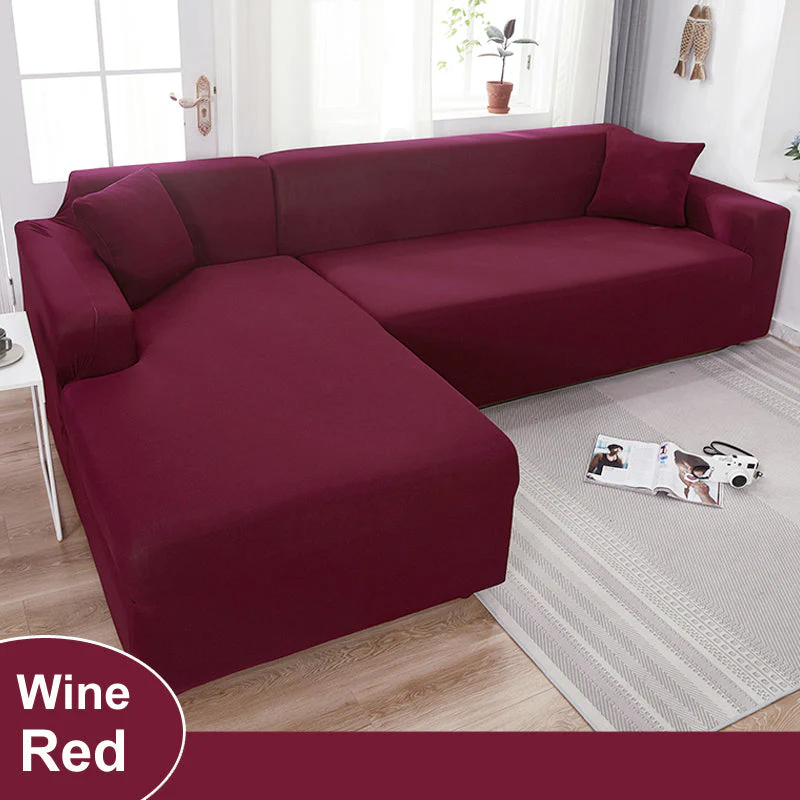 Waterproof Sofa Cover for Living Room - Elastic Solid L Shaped Corner Sofa Cover - Fits 1/2/3/4 Seater Sofa, Couch, Armchair - Image 28